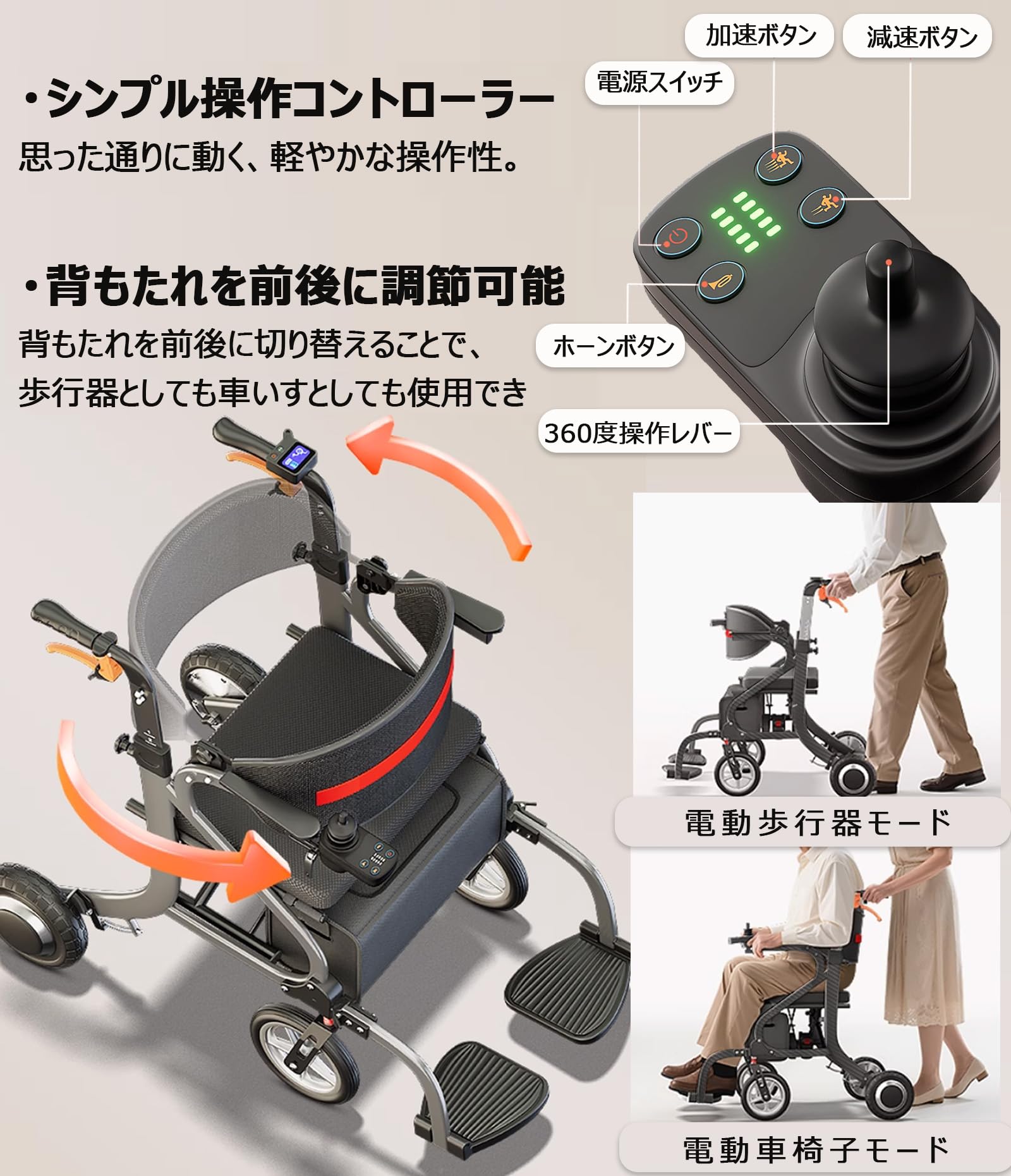 Amazon | 電動車いす電動アシスト歩行車 電動車椅子 折畳み軽量
