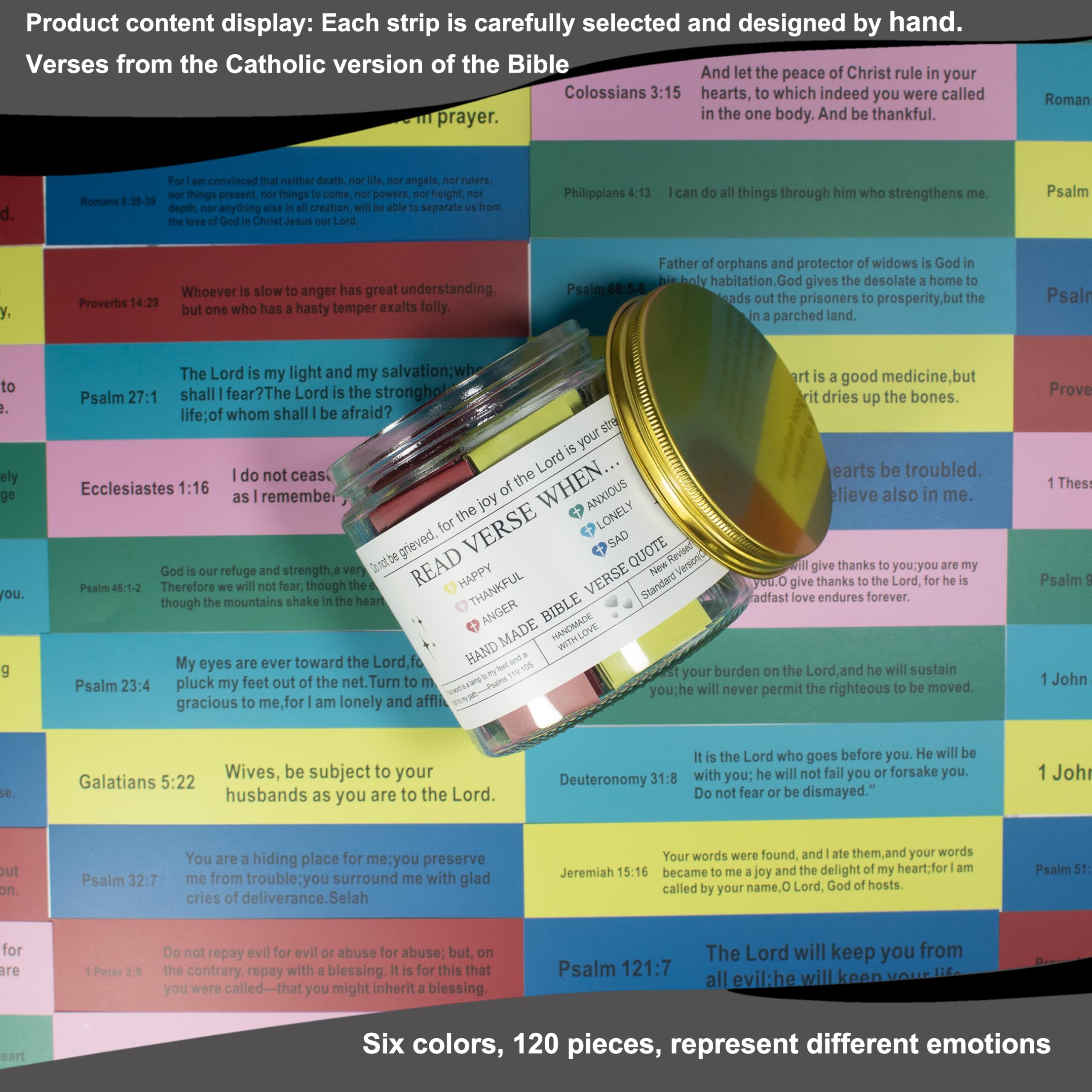 Catholic Bible Verse Jar,Catholic Gifts For Women Men Kids Teens,Bible Verses in a jar,First Communion for Girls Boys,Confirmation Gift for Teen,Religious Gifts,Prayer the Hope Jar