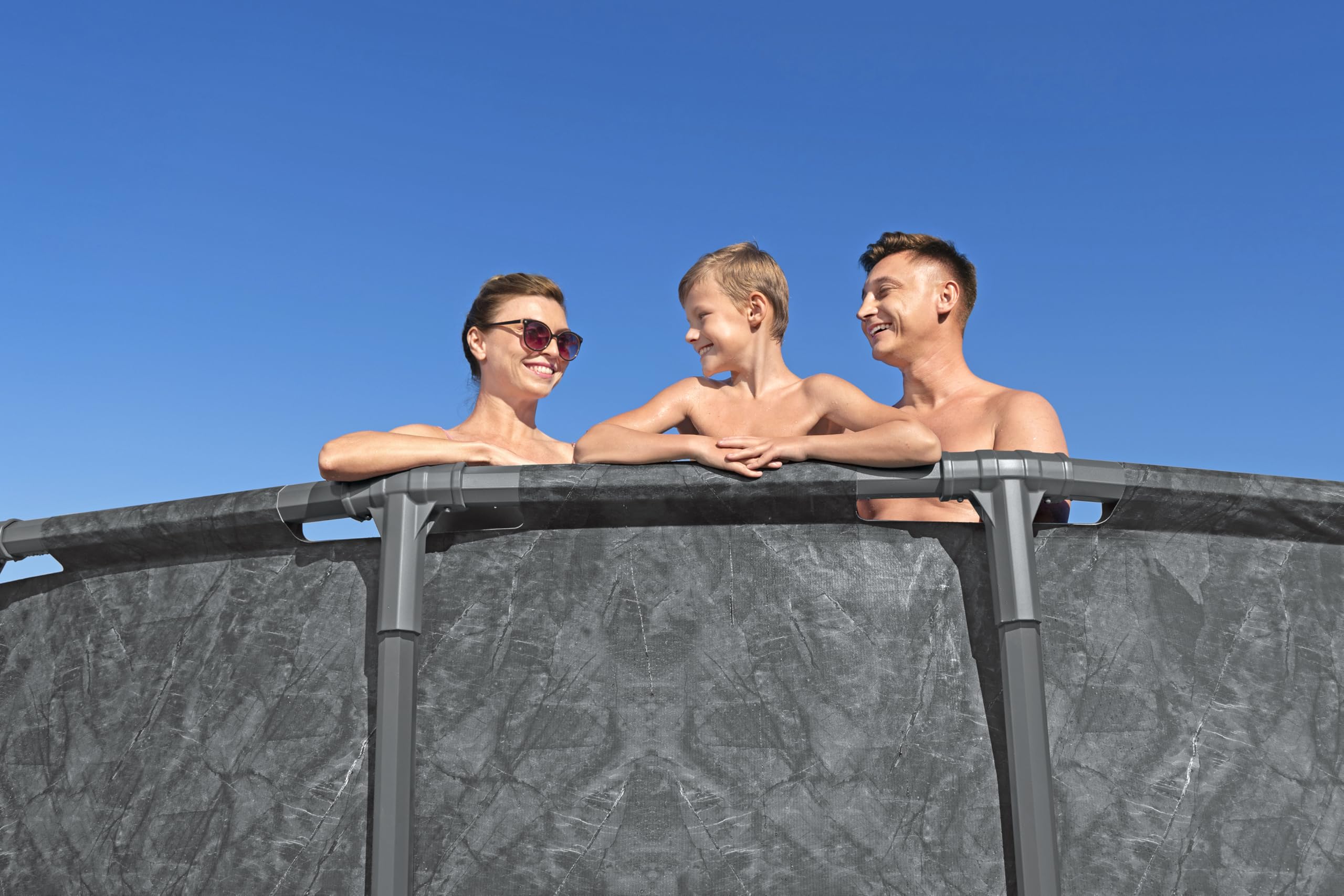 Bestway Kit Piscine Hors Sol Ronde APX 365-610 cm x 610 cm x 132 cm - Gris foncé
