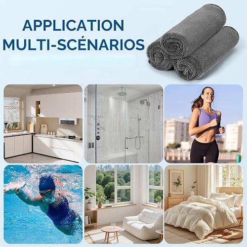 YIYIZI 40x40cmx2-Piece+40x60cmx2-Piece Set Microfibre Car Cloths 600GSM, Super Absorbent And Streak-free - Suitable For Lacquer And Glass – Microfibre Cloths For Car Care, Shower - 7