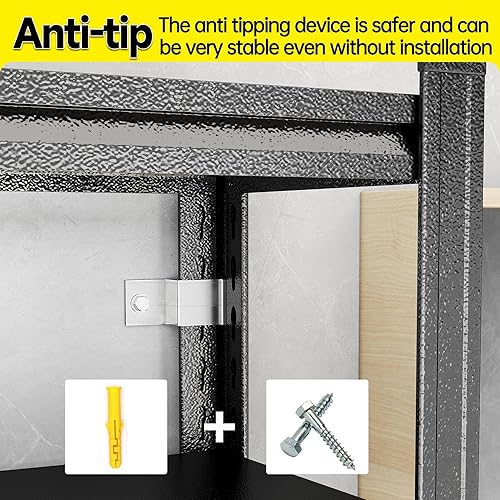 Miniatura 7 de Estantería de metal para garaje, estante de almacenamiento ajustable resistente de 23456 niveles, estantería de acero, capacidad de 3800 libras,