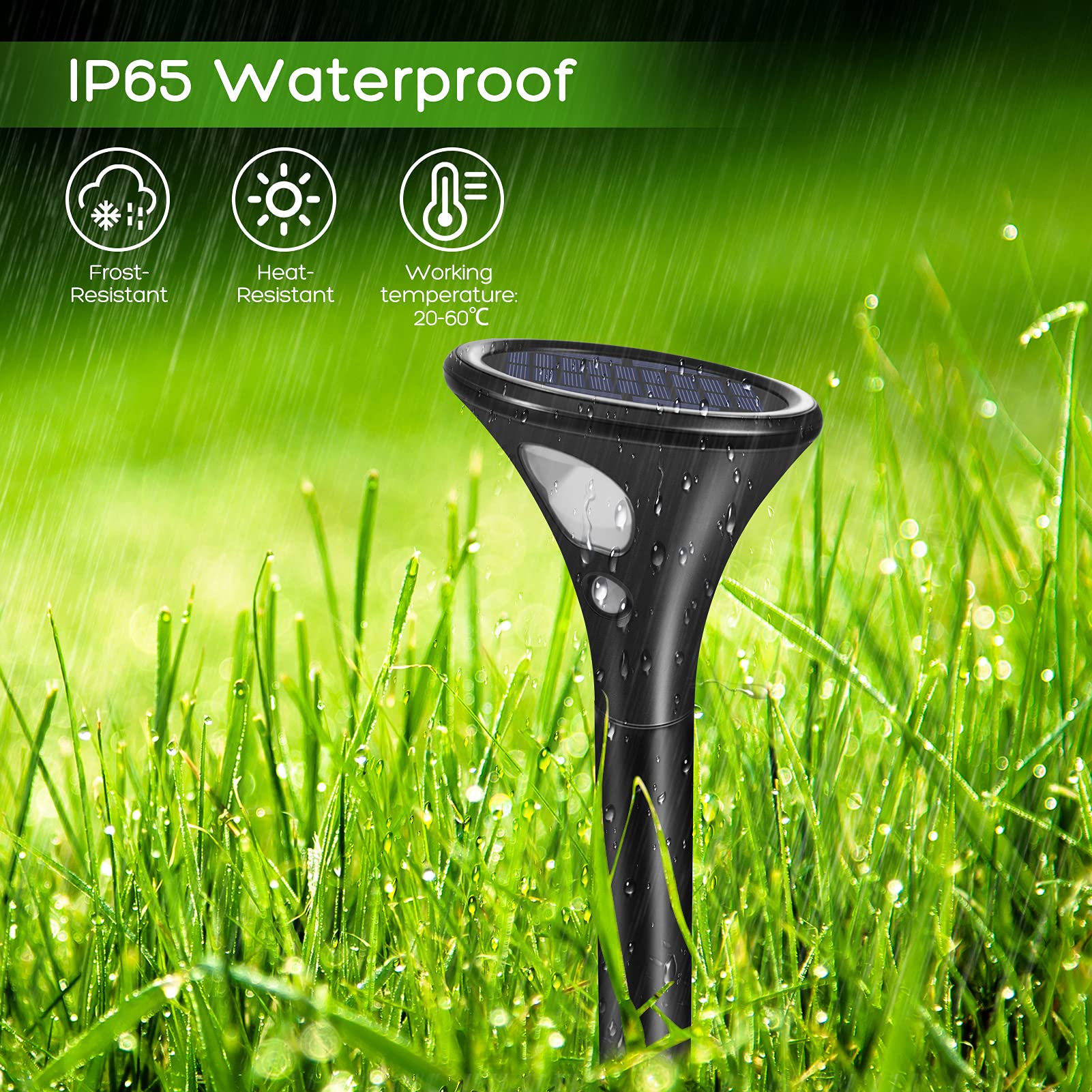 Solar Gartenleuchten mit Bewegungsmelder für Außen – 4er Set, 2 Beleuchtungsmodi, Rasen, Weg & Hof, IP65 wasserdicht, automatische Ein/Aus-Funktion