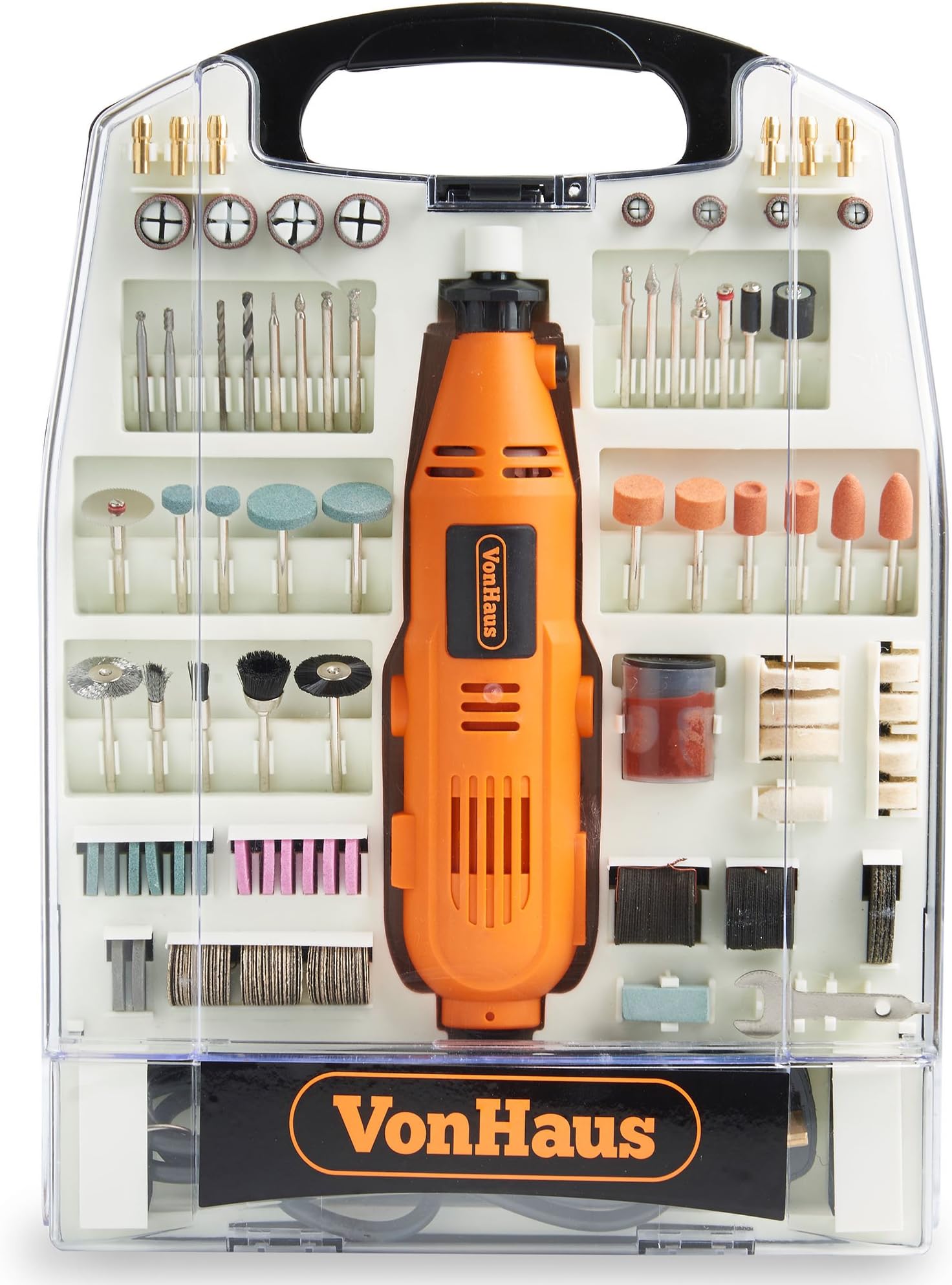 Rotary Multitool with 235pc Accessory Kit - Dremel Compatible Corded Rotary Tool Set - Variable Speed Control - Drill, Cut, Trim, Grind & Sand - DIY Hobby Woodwork Craft Multi Function 135W