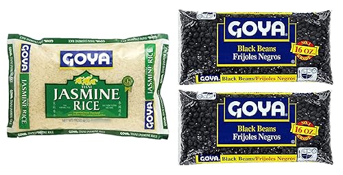 Goya Black Beans 1 lb (paquete de 02) + Goya Thai Jasmine White Rice 2 lb
