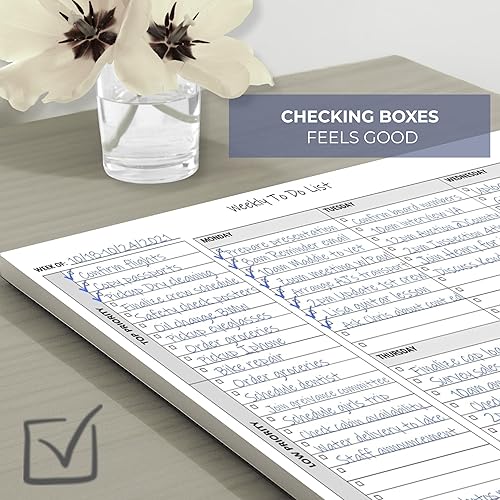 Miniatura 6 de Life Charge Bloc de notas semanal para planificar listas de tareas, 60 páginas con lista de verificación diaria, casillas de verificación y notas