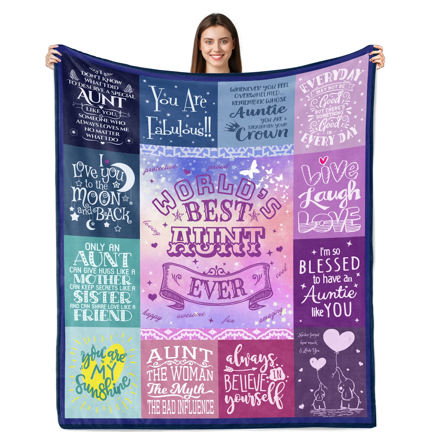 Lviliss Auntie Gifts from Niece, Aunt Throw Blanket, Gifts for Auntie, Aunt Birthday Gifts, Best Birthday Gifts for Auntie Super Soft Throw Blanket 50"x60"