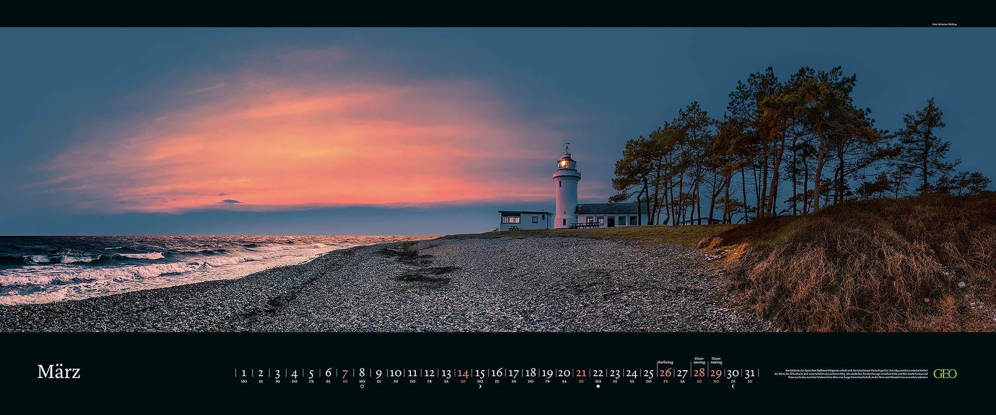 GEO Panorama: Meeresweiten 2027: XXL Wandkalender 120x50 cm mit 12 Küstenfotografien, deutschem Kalendarium und Spiralbindung
