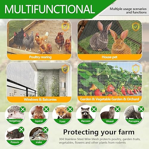 Miniatura 39 de AMAGABELI GARDEN & HOME Valla de alambre de soldadura de 36 pulgadas x 50 pies, 2 pulgadas x 4 pulgadas, tela galvanizada de hardware de calibre 14