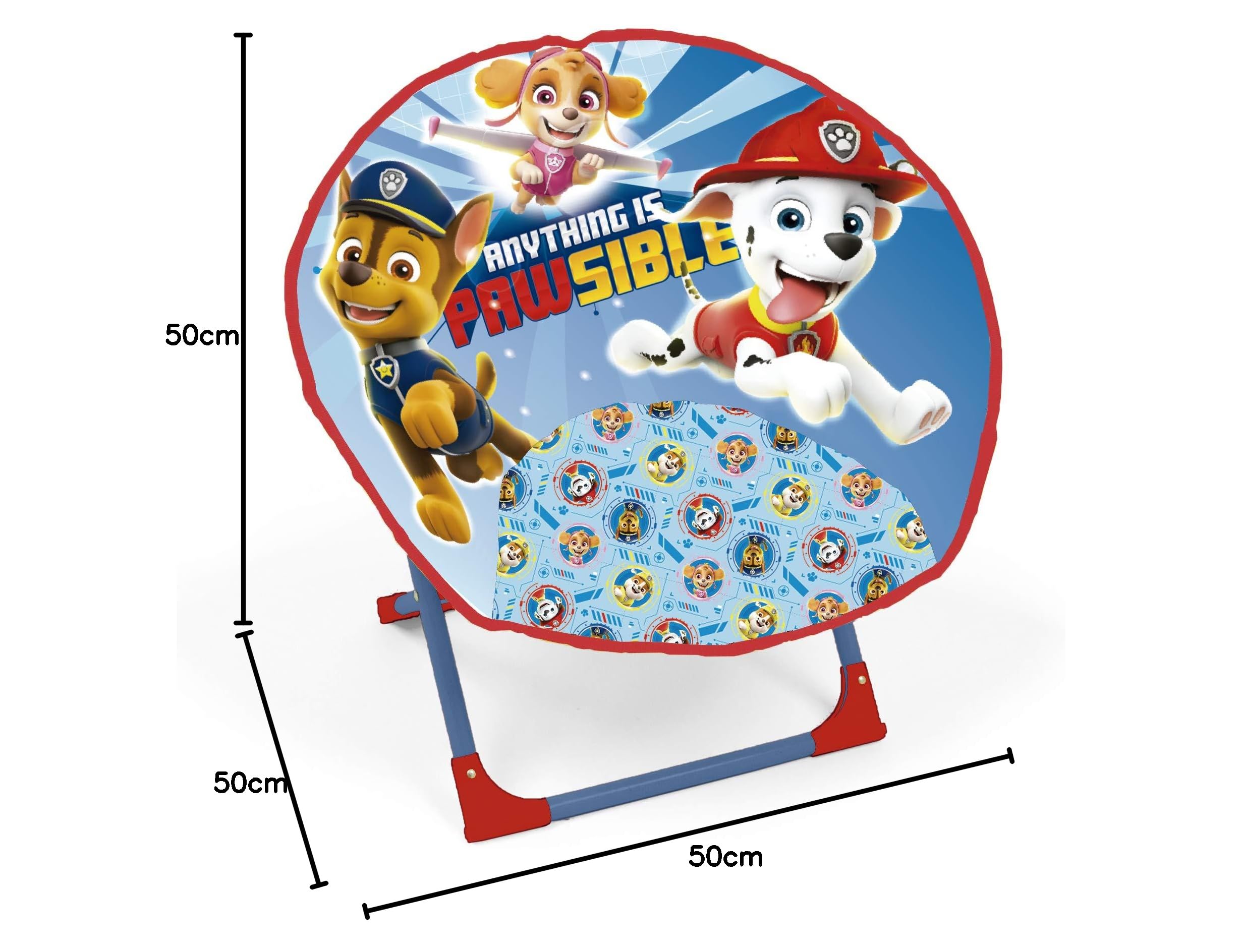 ARDITEX Runder Klappstuhl, Paw Patrol, Kinderstuhl mit Mond, Ø 50 cm Küche, Haushalt & Wohnen