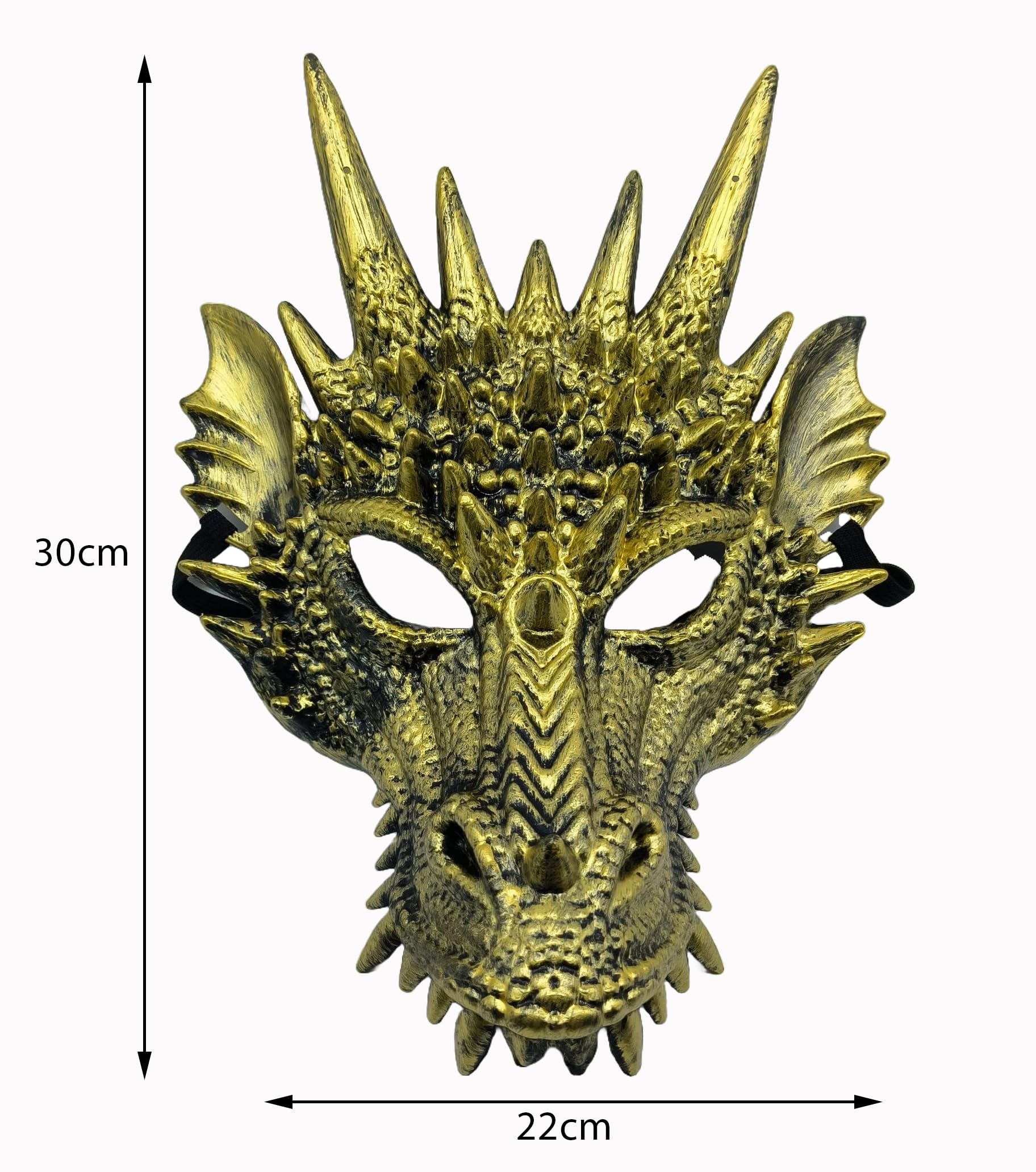 Komonee Dragon Gold Mask Halloween Adult Drake Lizard Costume Party Game Unisex Fancy Dress Up GOT Outfit Dungeons Thrones - Image 3