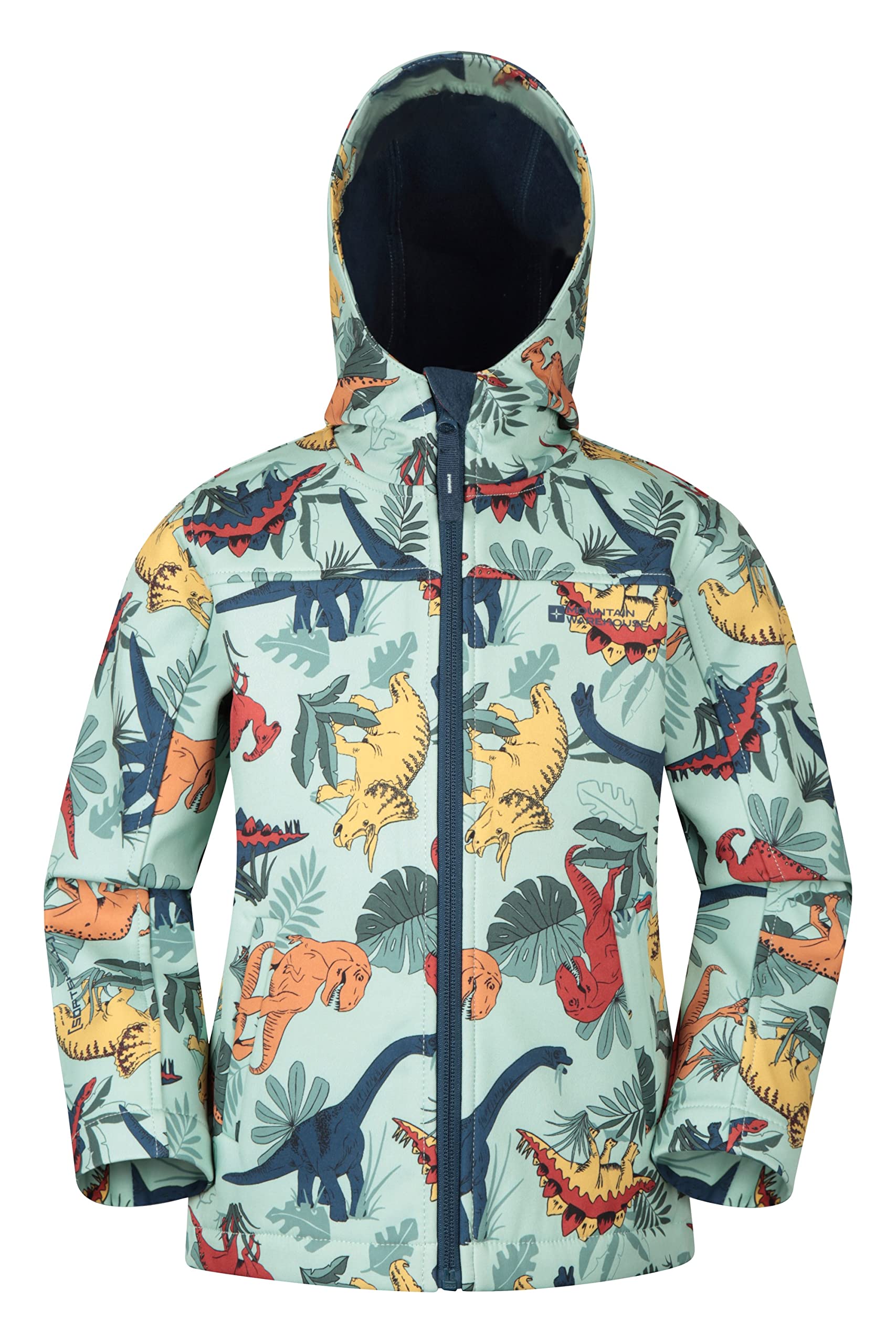 Mountain Warehouse Boys Mixed (05) Exodus Kids Printed Water Resistant Softshell Jacket - & Girls Rain Coat Teen Size 13 Years