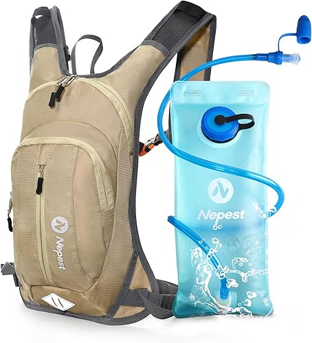 Nepest Hydration Pack Backpack for Women & Men, Lightweight Water Backpack with 2L Water Bladder for Hiking Cycling Running Biking
