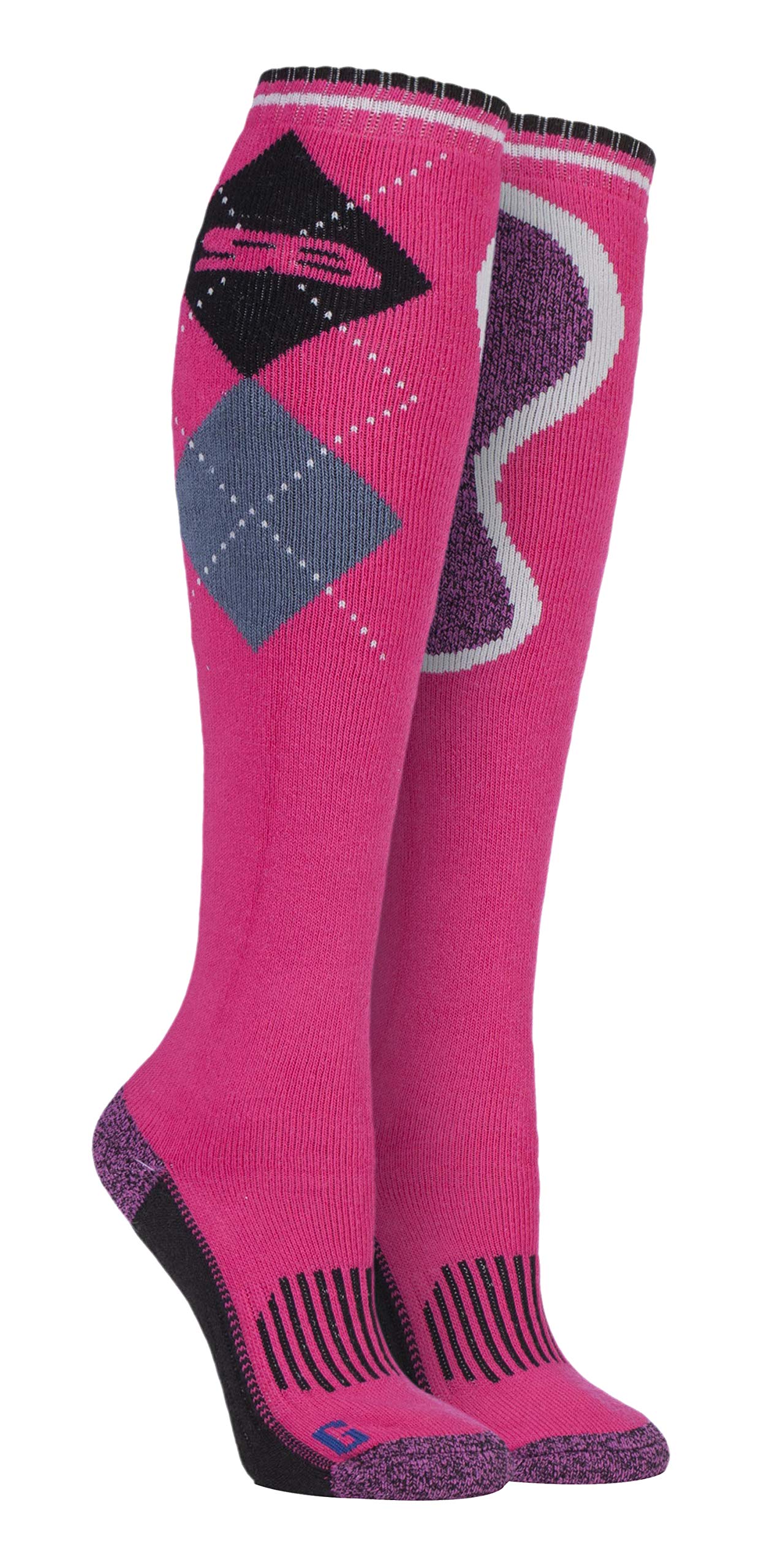 Ladies Knee High Long Argyle Padded Cotton Horse Riding Equestrian Boot Socks
