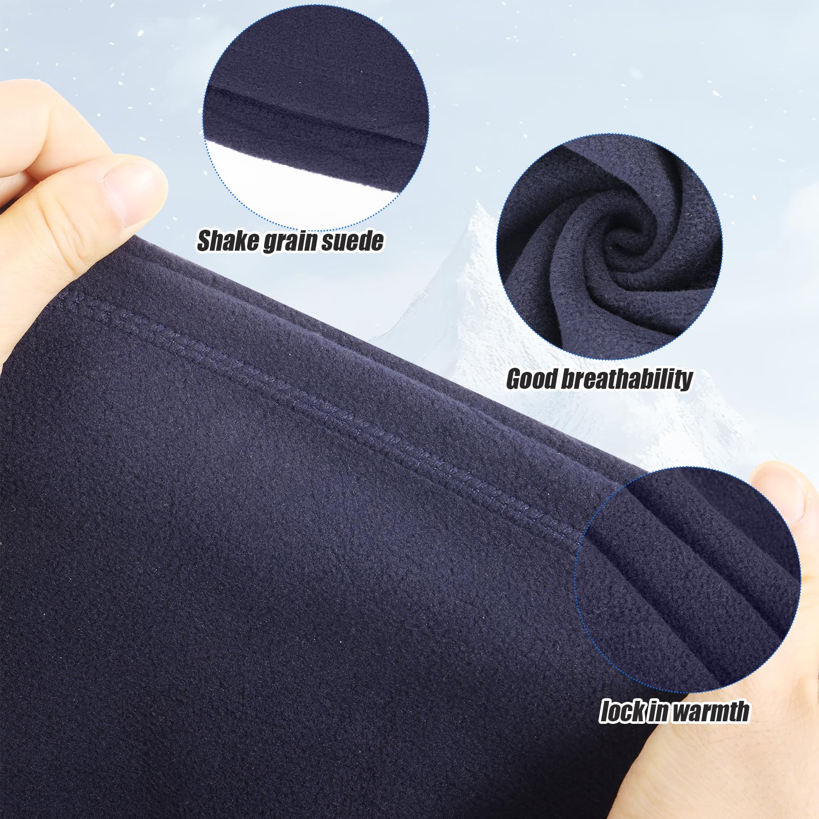 4 pasamontañas de forro polar cálido de invierno, máscara de esquí suave para hombres y mujeres, clima frío, negro, azul marino, café, gris
