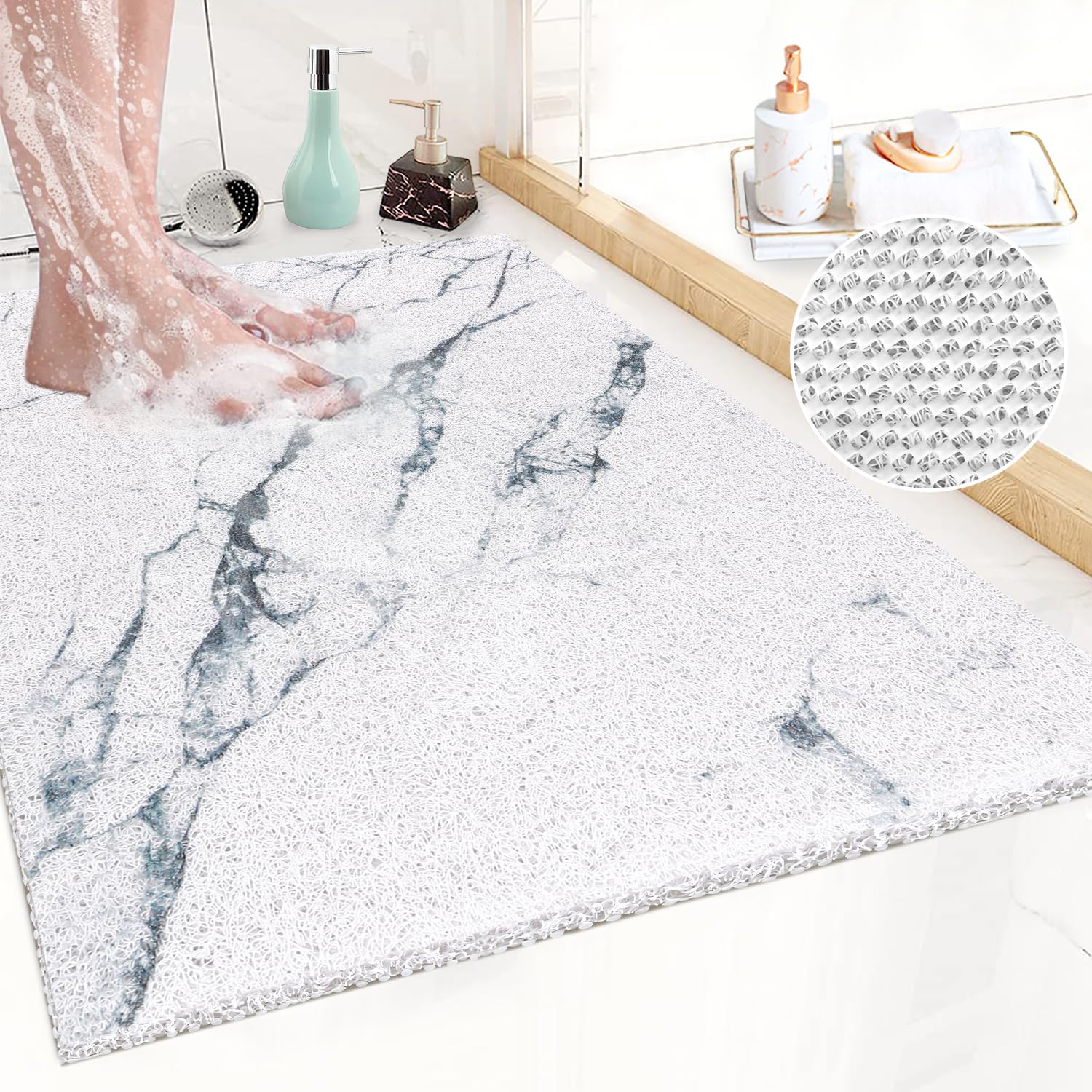 Amazon｜風呂マット 浴室内 すべり止めマット バスマット シャワー