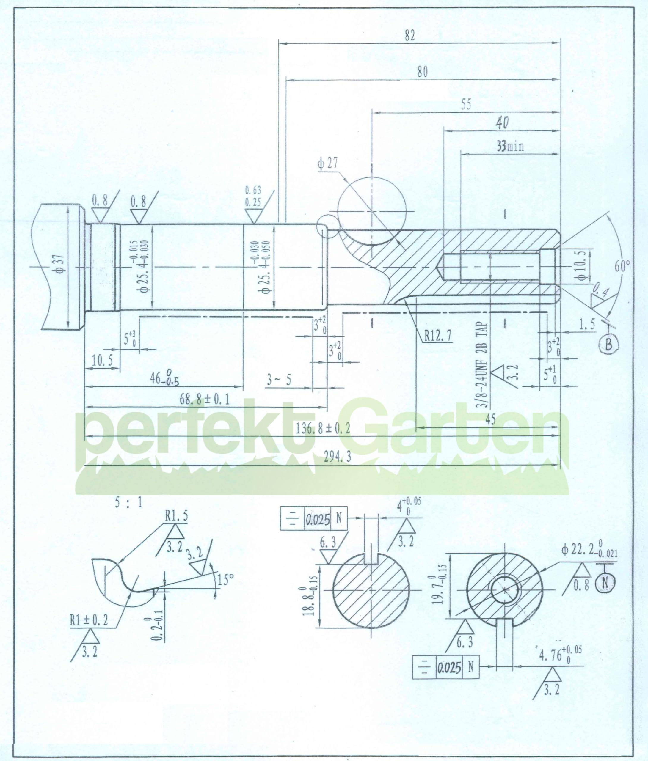 Motor de cortacésped de arranque de retroceso Zongshen XP200A de 196 cc y 6,5 CV de perfektGarten 22,2 mm / 80 mm + aceite