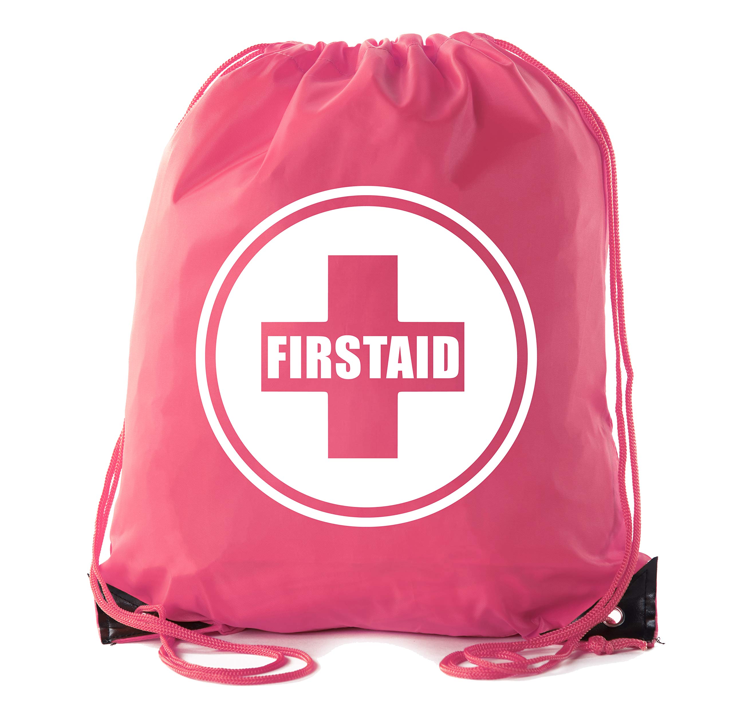Mato &amp; Hash First Aid Backpack Drawstring Medical Bag for Emergencies or Epi Pen &amp; Medicine - Pink CA2500FirstAid S1