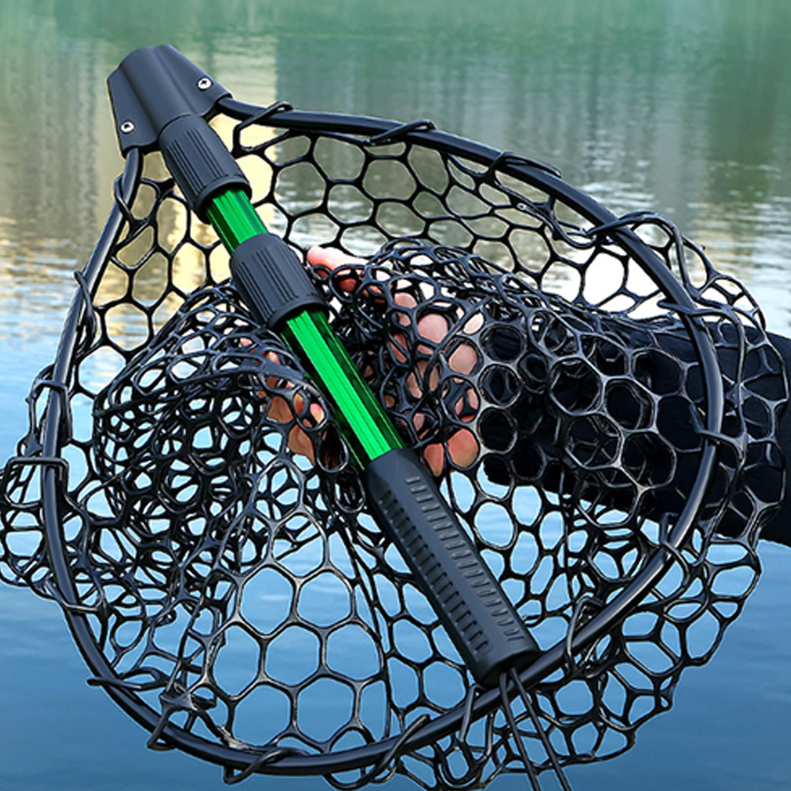 Guadino da pesca ergonomico regolabile in alluminio telescopico pali morbidi siliconi maglie facile da riporre design regolabile retino da pesca