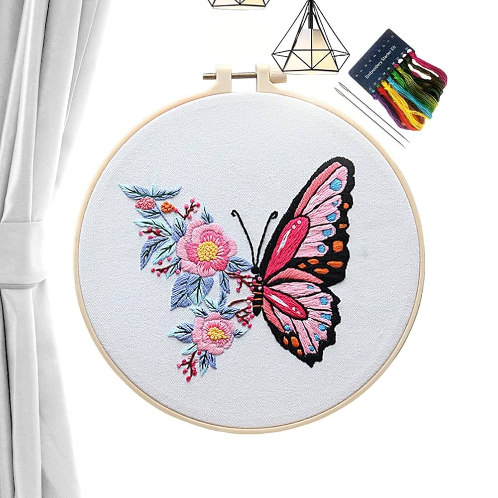高麗民藝社　手刺繍 韓国　手刺繍　百合と蝶絵画 Amazon.co.jp: 韓国 手刺繍 百合と蝶絵画 高麗民藝社 手刺繍
