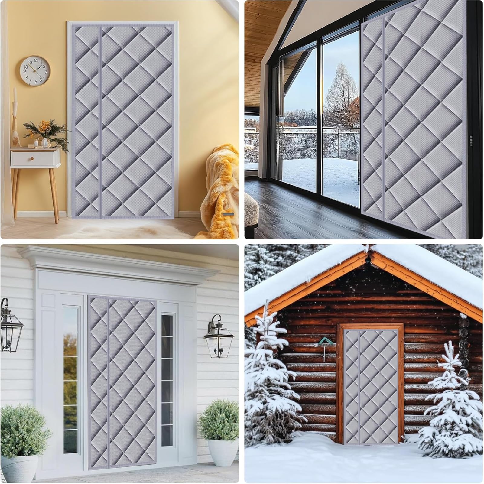 Rideau Magnétique Isolant Pour Porte De Garage - 4,9x2,5m - Coupe-vent Et Anti-froid - Tissu Oxford Renforcé