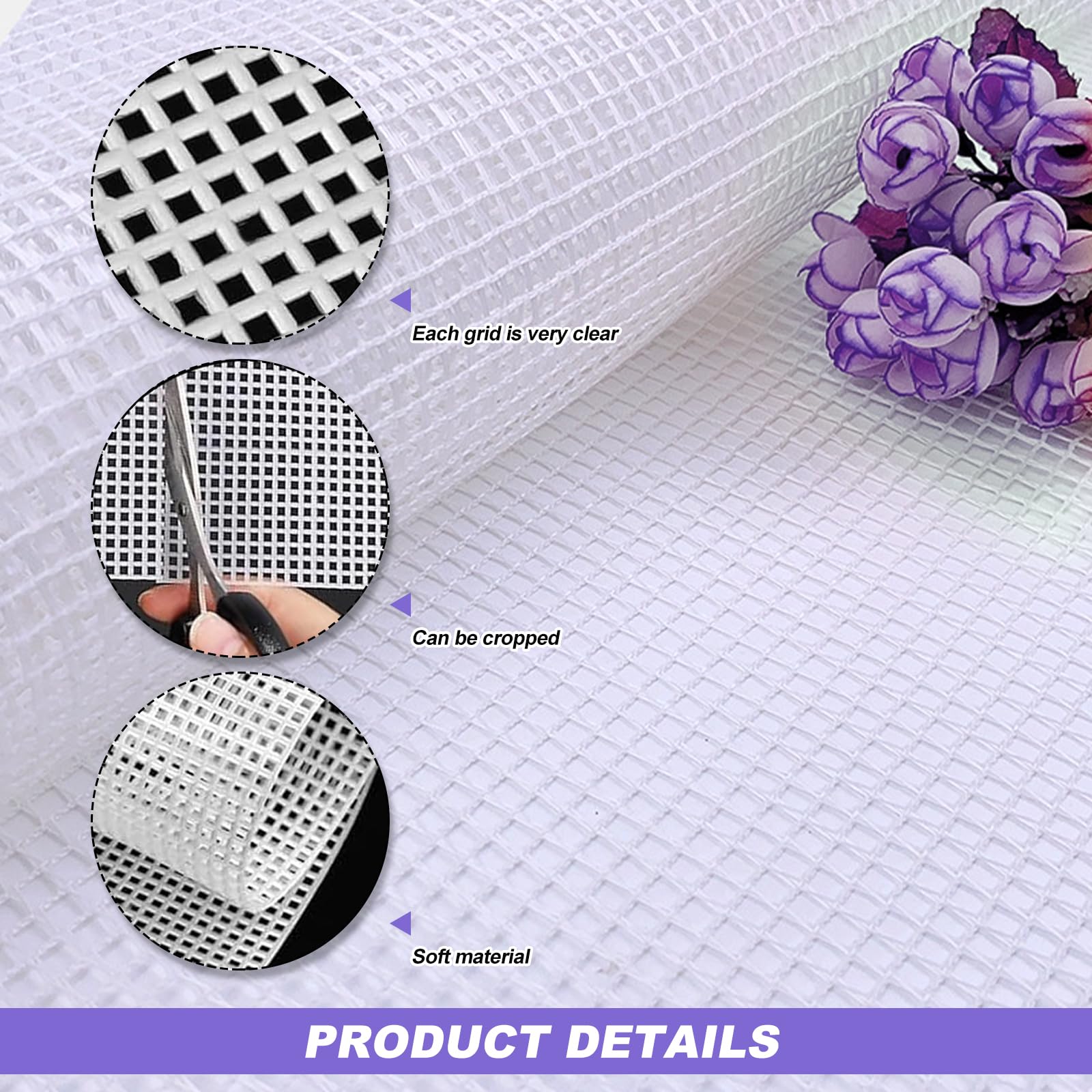 6 Sheets White Eyelet Mesh Sheets Flexible Craft Blank Mat For - View #2