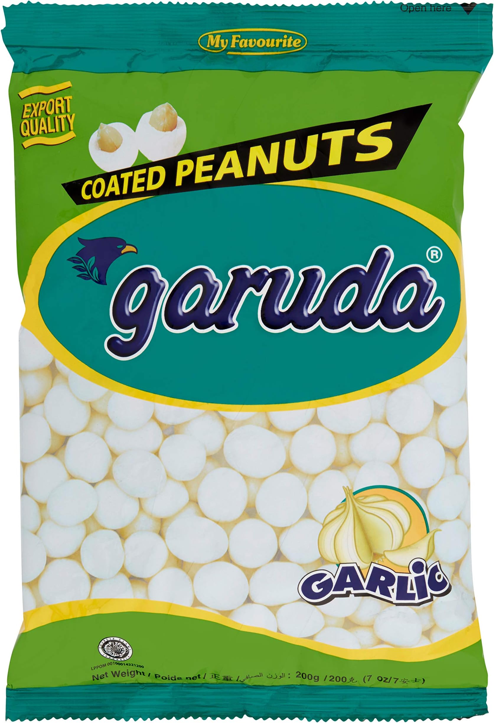 Garuda Coated Nuts, Garlic, 7 Ounce