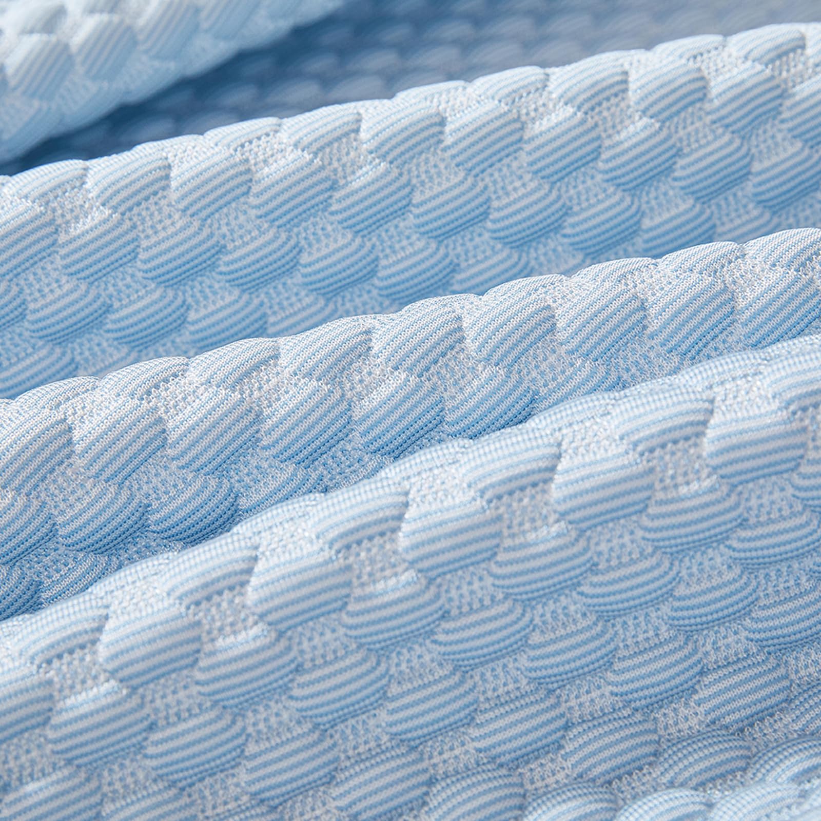 Copridivano estivo per divano a 3 posti, tessuto lavabile, look fresco, per soggiorno, 180 x 300 cm, blu - Slish & Fur Shield