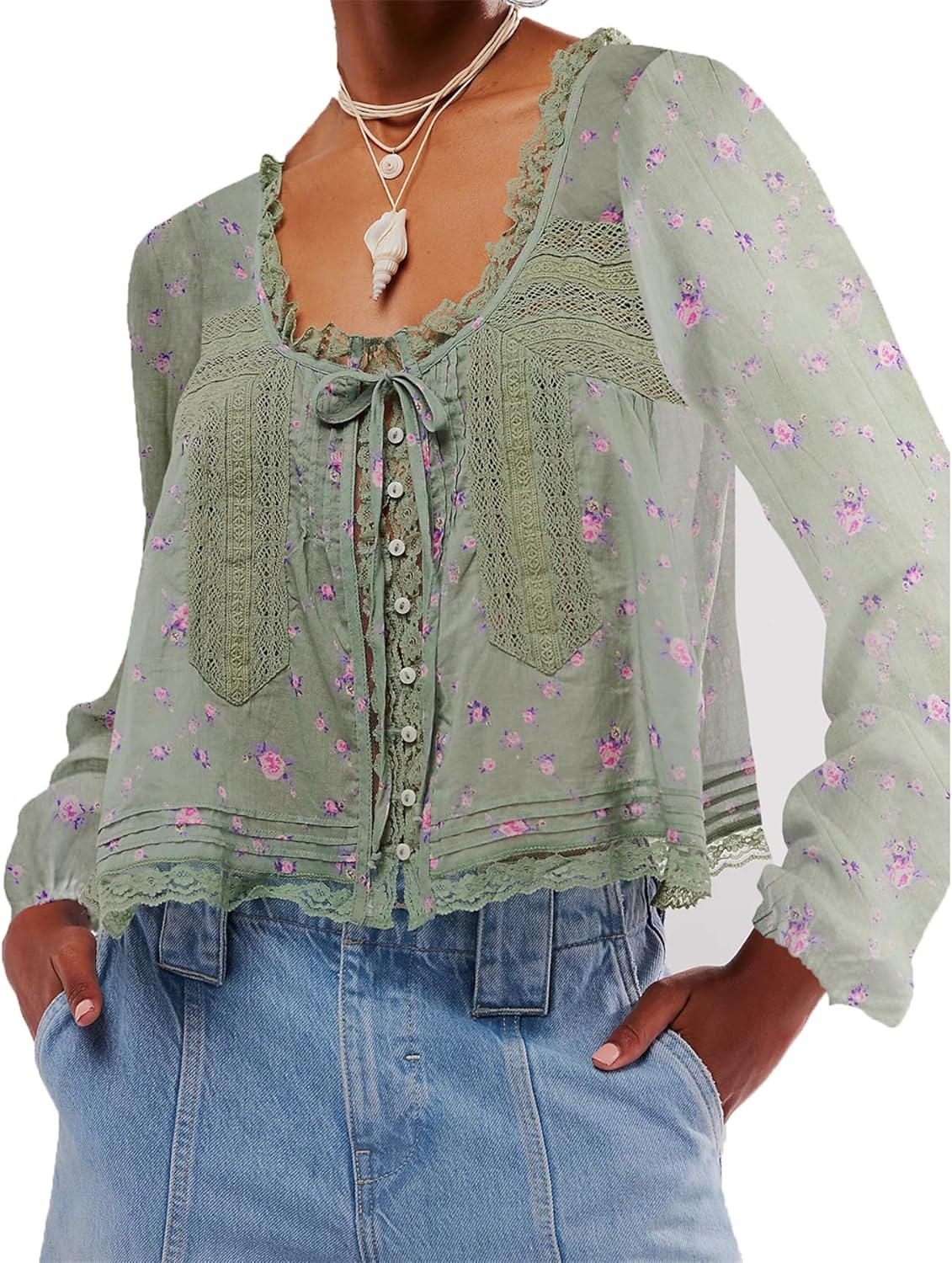 トップス Ruffle Lace Blouse herlipto Ruffle Lace Blouse