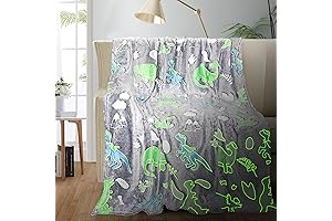 Cute Dinosaur Glow in the Dark Blanket for Boys - 30x40 Inches