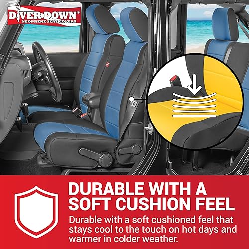 Miniatura 5 de Diver Down Juego de fundas de asiento de neopreno para Jeep JK Wrangler 2007-2018, juego de asientos delanteros y traseros, fundas de asiento