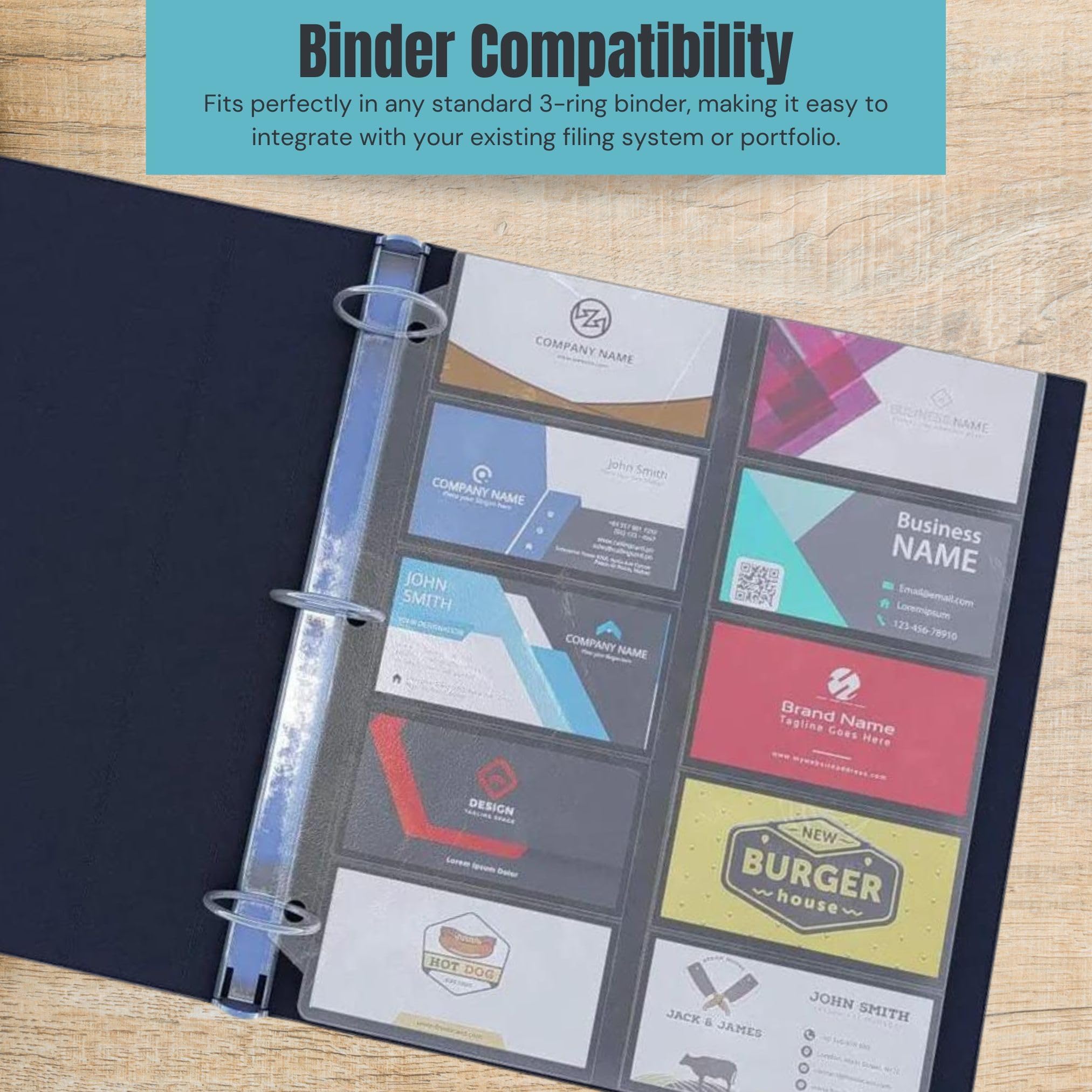 plastic sleeves for business cards Business Card Sleeves for 3 Ring Binders, Heavy Duty Clear Page Protectors,  Plastic Card Holder Sheets, 10 Pack, 20 Cards Per Sheet : Amazon.co.uk: