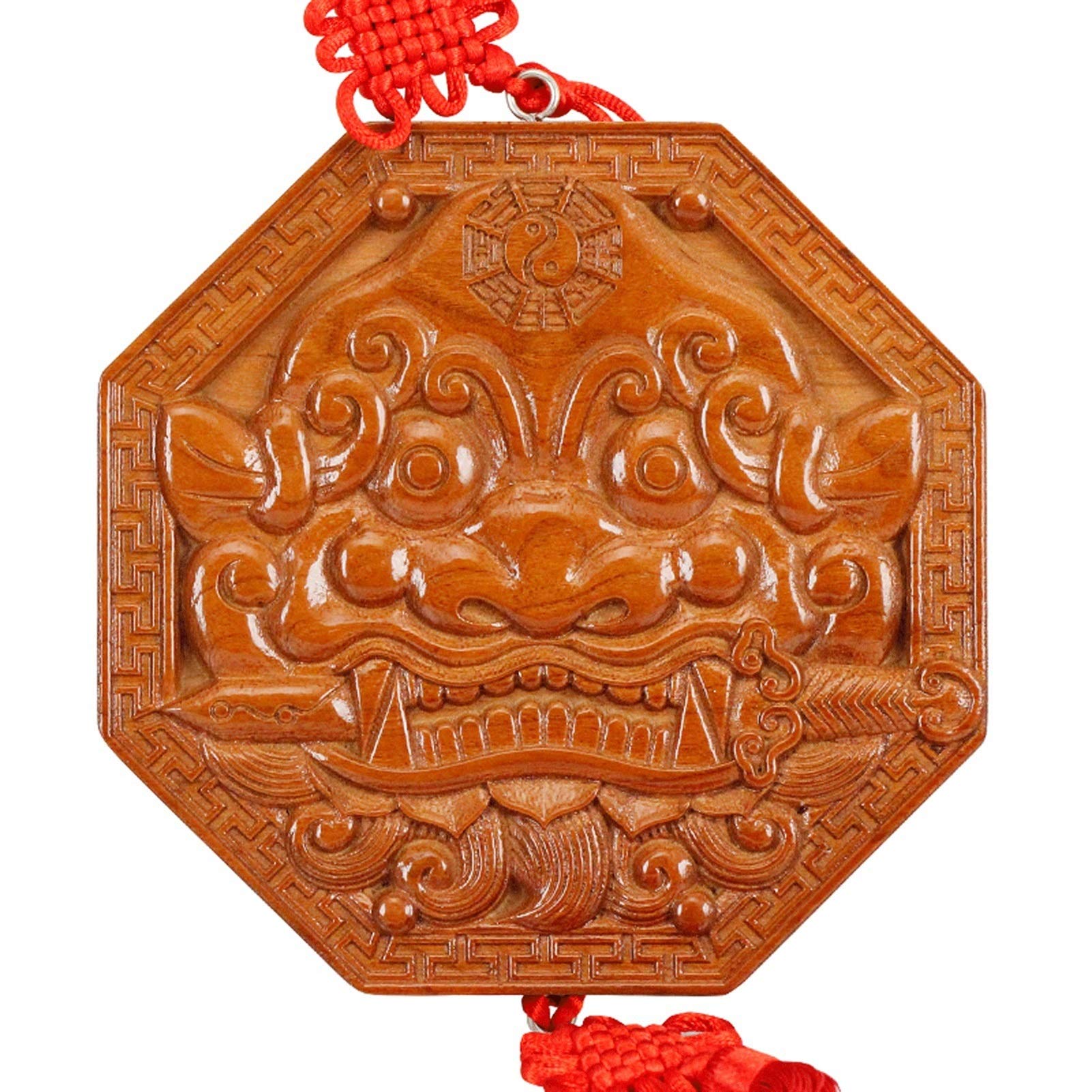 HDBCYUAZ Lucky Chinese Feng Shui lion head Bagua mirror for Protection ，Craft Art Taoism Decoration 5.5Inch（with knot Easy to hang）