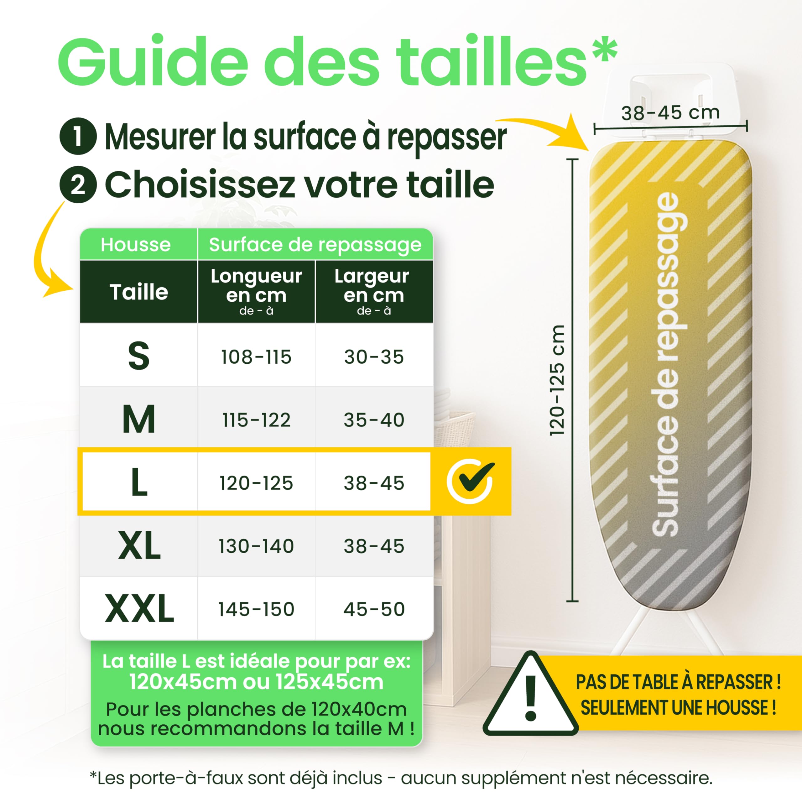 Housse Planche Repassage Everlar Housse De Table à Repasser Everlar 120x45 Cm - Rembourrage Confortable, Qualité Allemagne, Certifié OEKO-TEX Planche à Repasser