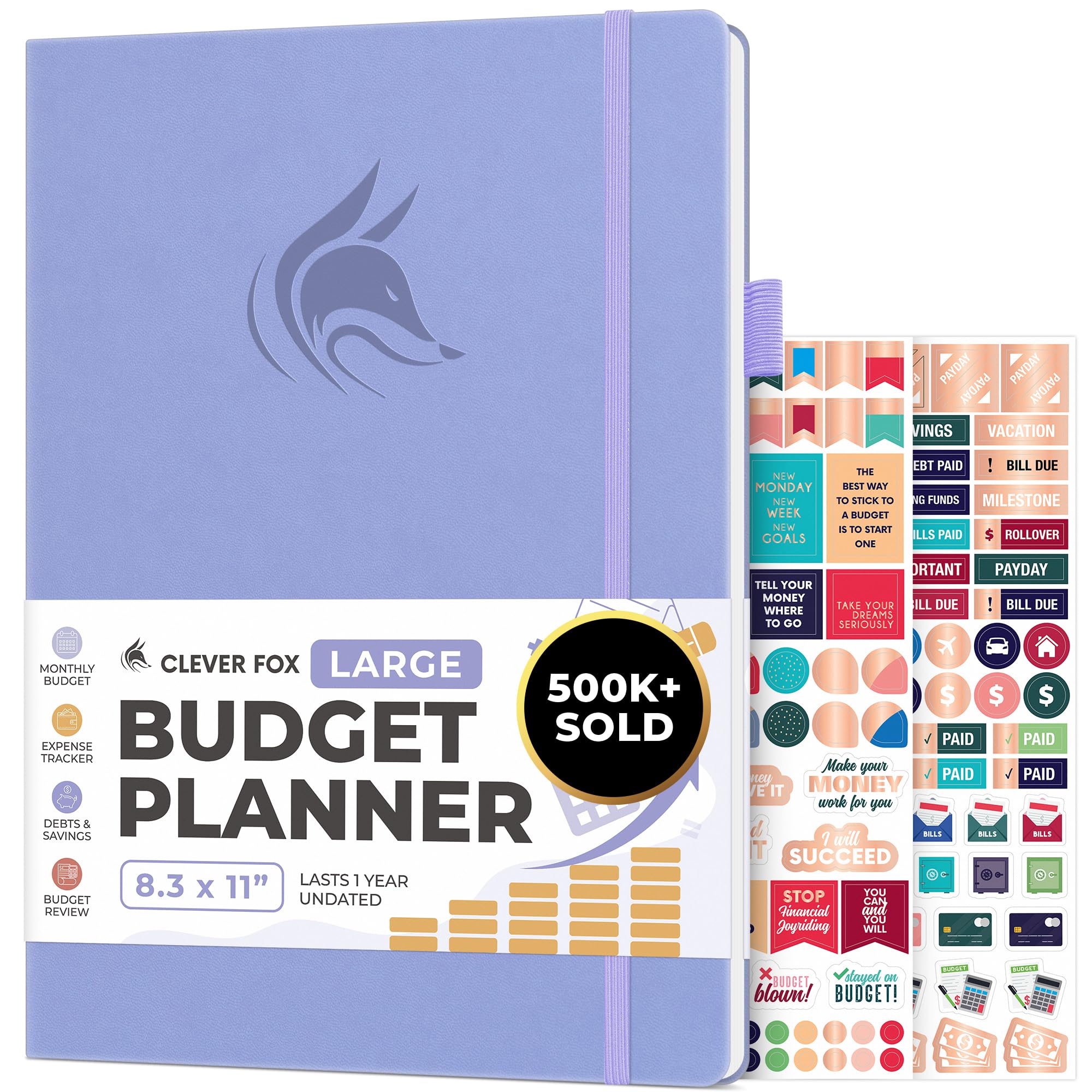 Clever Fox Budget Planner Large – Expense Tracker Notebook. Monthly Budgeting & Bill Organizer, Finance Logbook & Accounts Book, A4 (Lavender)
