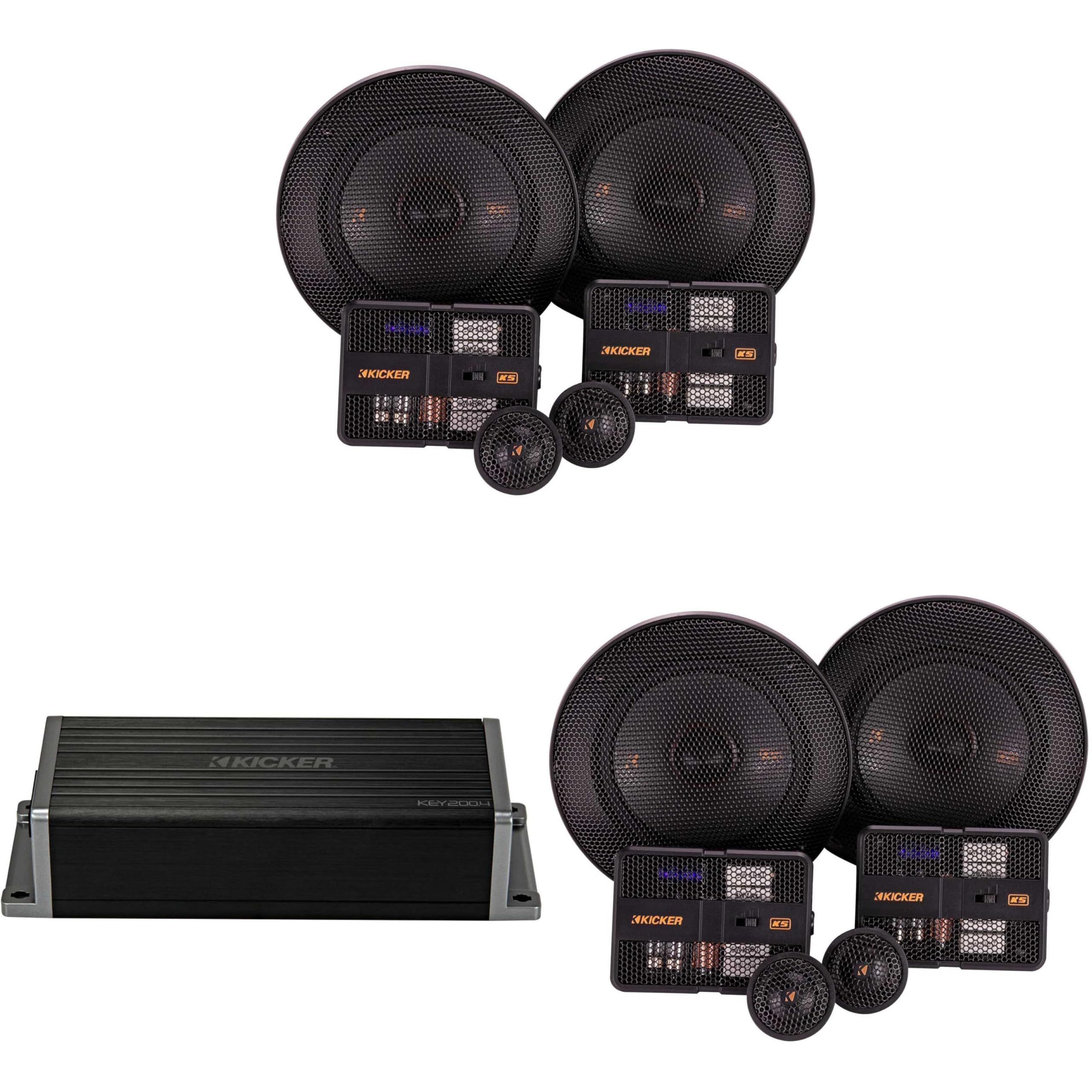 Kicker 47KEY2004 4-Channel DSP Smart Amp w/ (2) 51KSS504 5.25