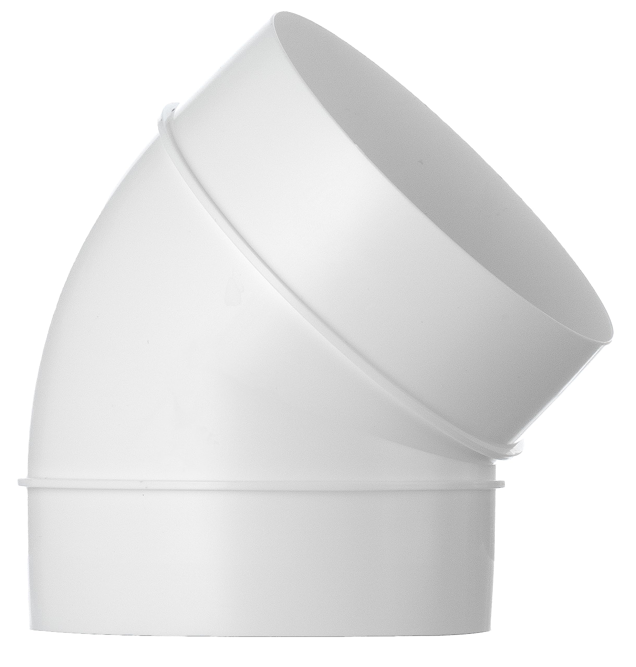 Steinberg14 White Diameter 125mm / 5inch 45° Elbow PVC Connector for Ventilation Pipe Connector Round Pipe