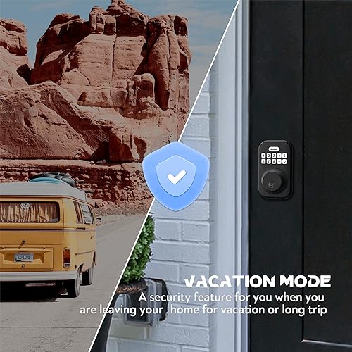 Miniatura 5 de Cerradura de puerta inteligente de entrada sin llave, cerradura electrónica con teclados y llave para puerta delantera, bloqueo automático,