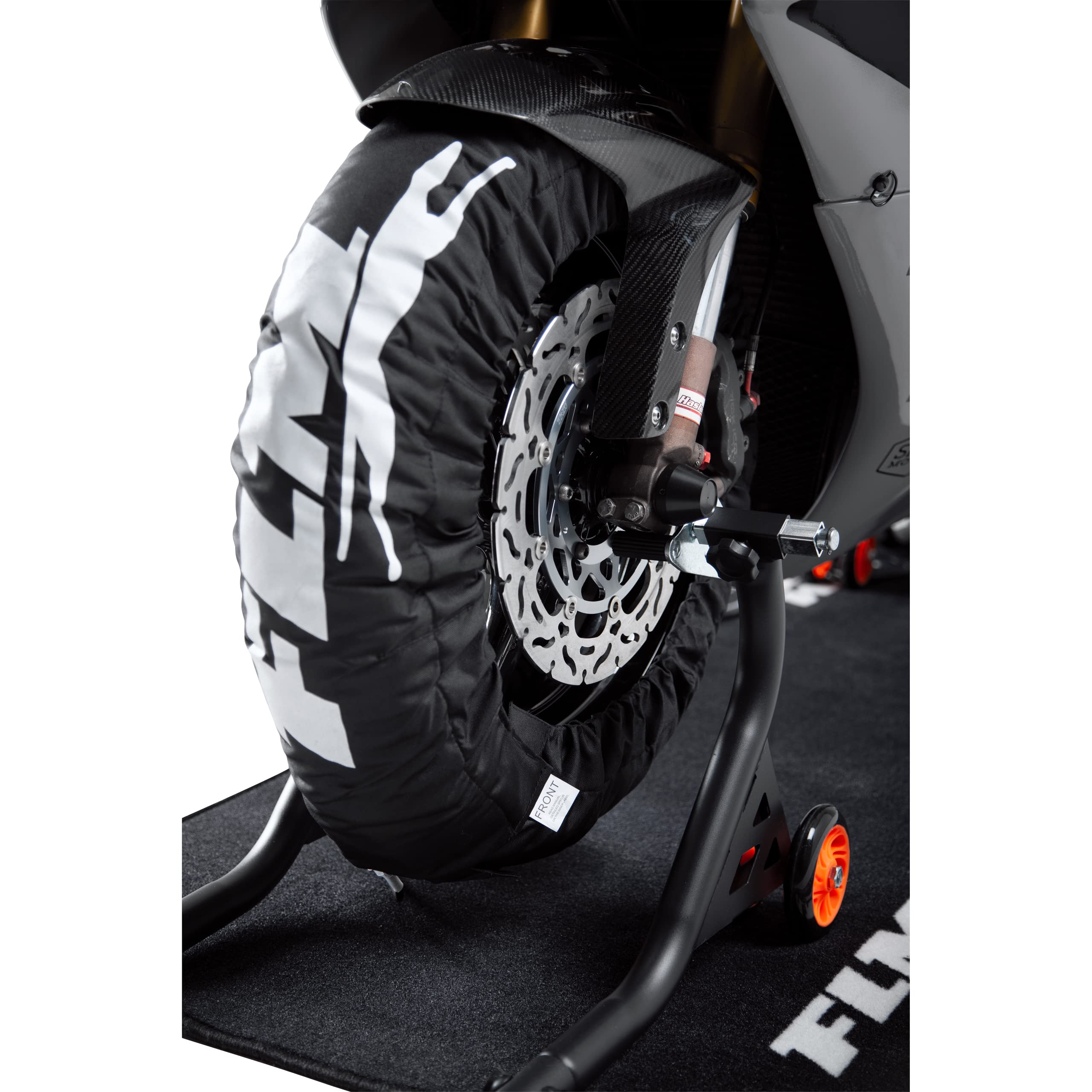 FLM Calentadores de neumáticos 17" - Para circuito de carreras - Controlado por termostato - Pack de 2 negro hasta neumático trasero 190