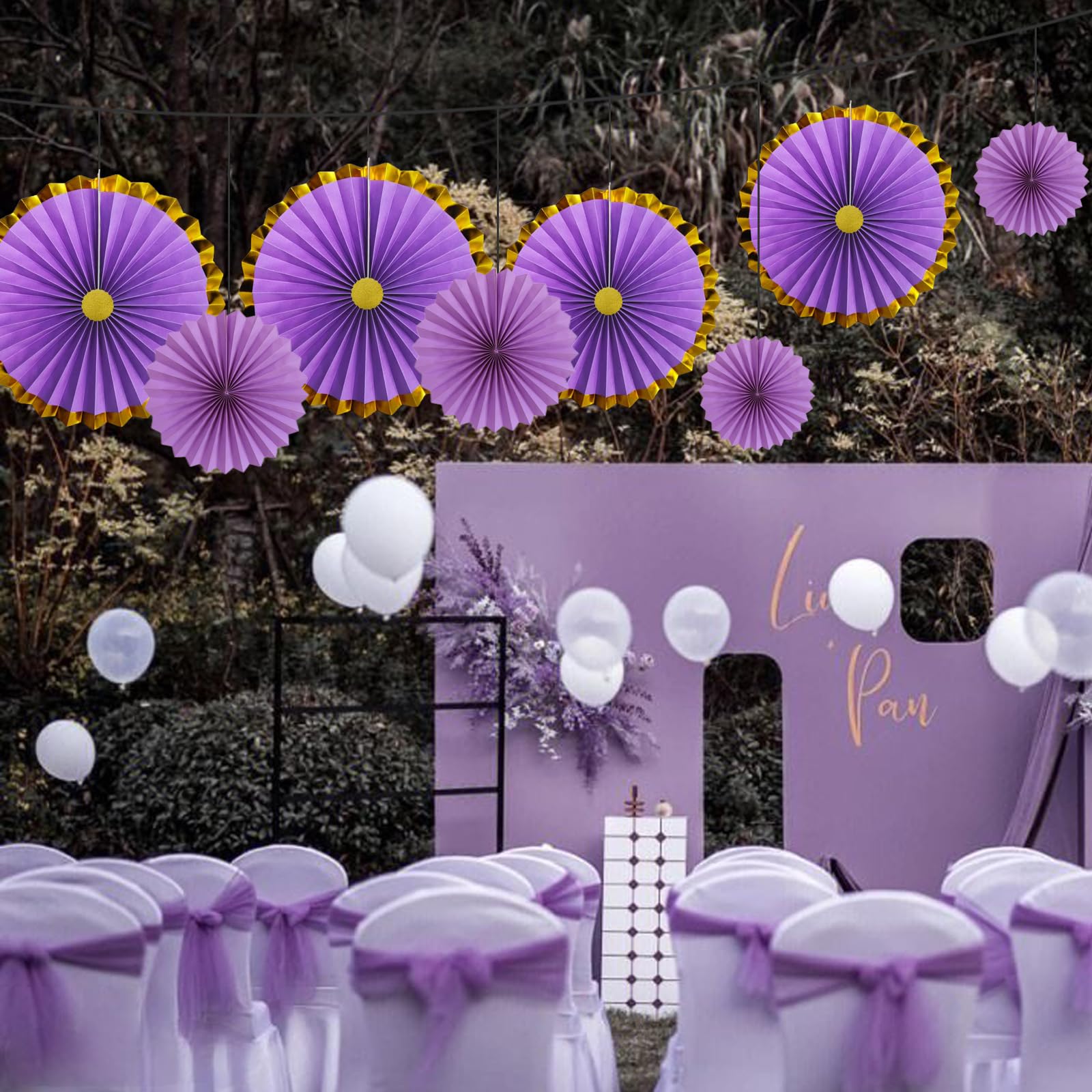 Set De 3 Abanicos De Papel Ecológico Colgantes - Decoración Retro Para Fiestas De Cumpleaños Infantiles