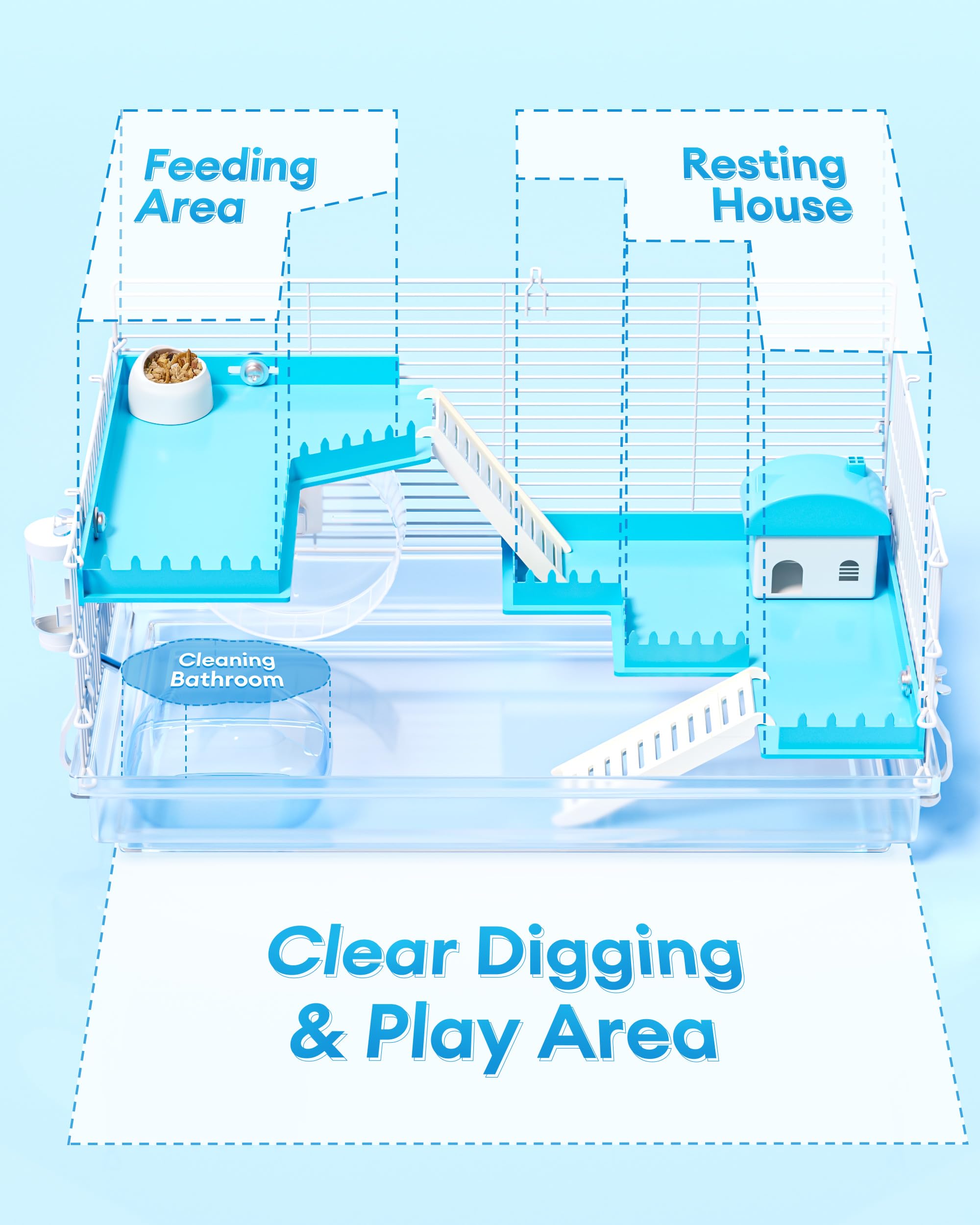 Amazon | BUCATSTATE 3 Levels Small Hamster Cage with Accessories