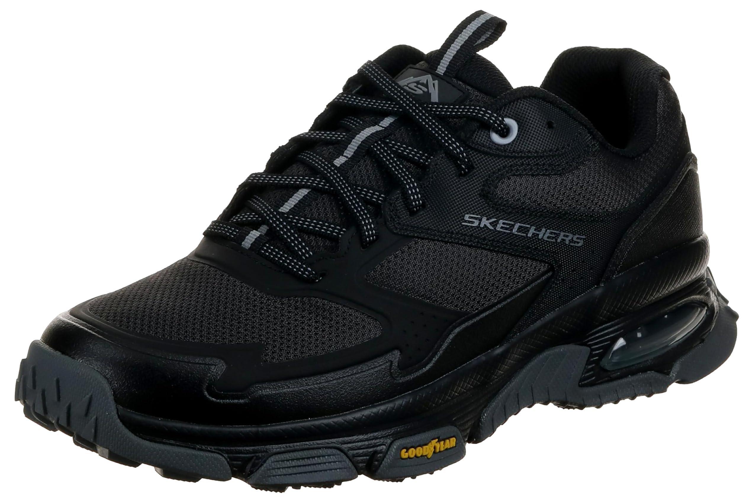Skechers Men's Skech-Air Envoy Sleek Envoy Sneaker, Black Leather/Synthetic/Textile/Trim, 9.5 UK