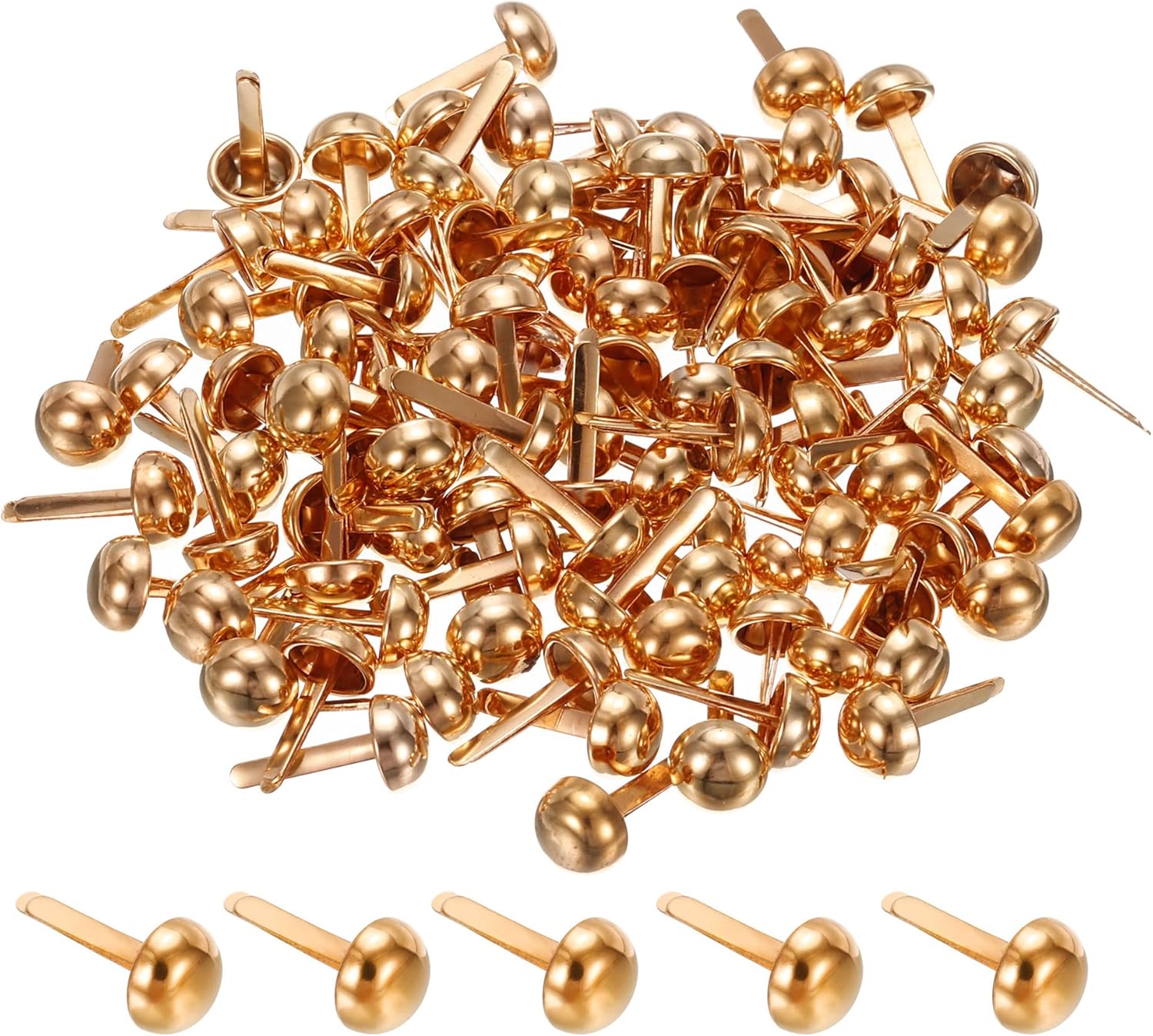 PATIKIL 8x16mm Mini Brads Paper Fasteners, 100 Pack Round