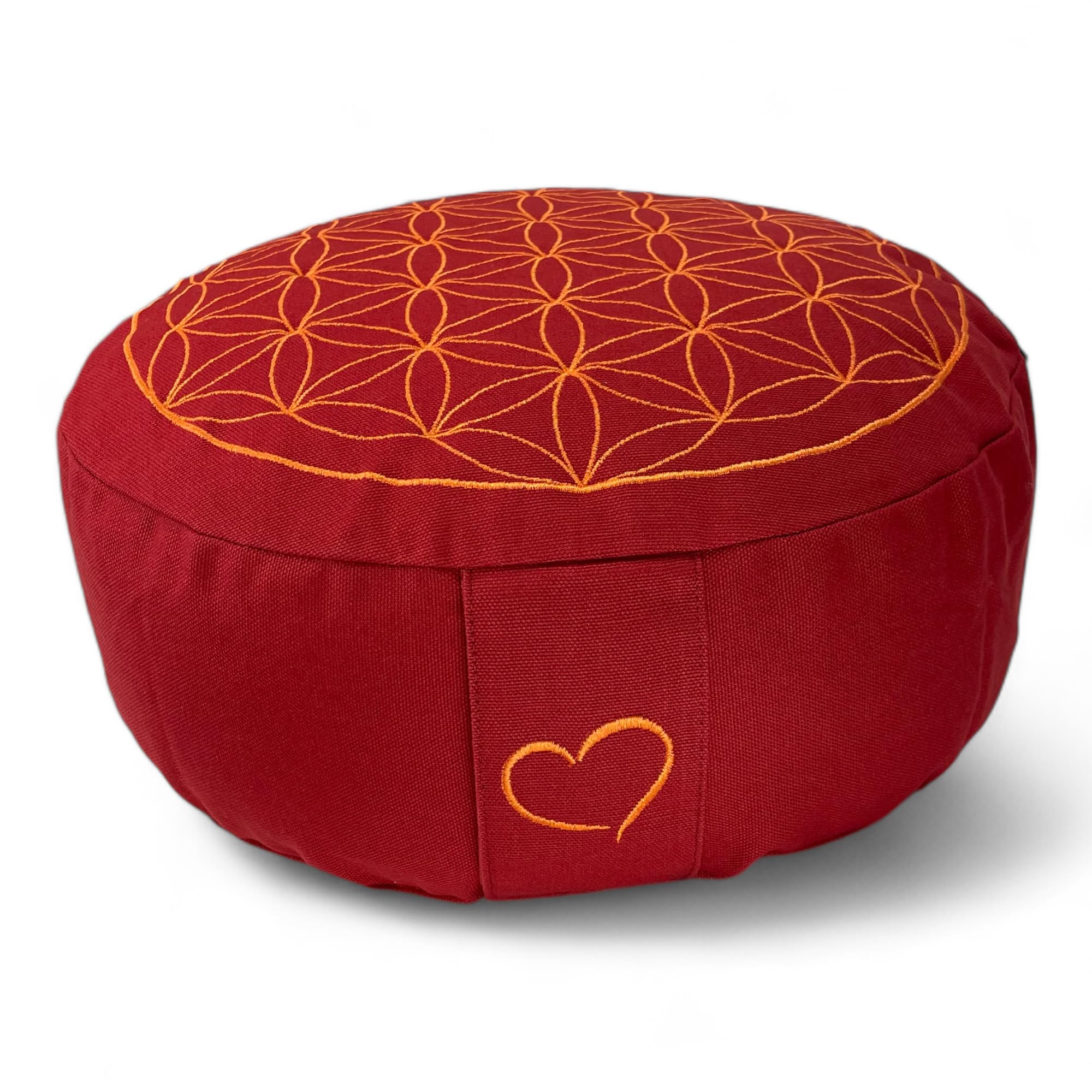 Cuscino da yoga H15 cm ricamo Shanti sole o labirinto fodera