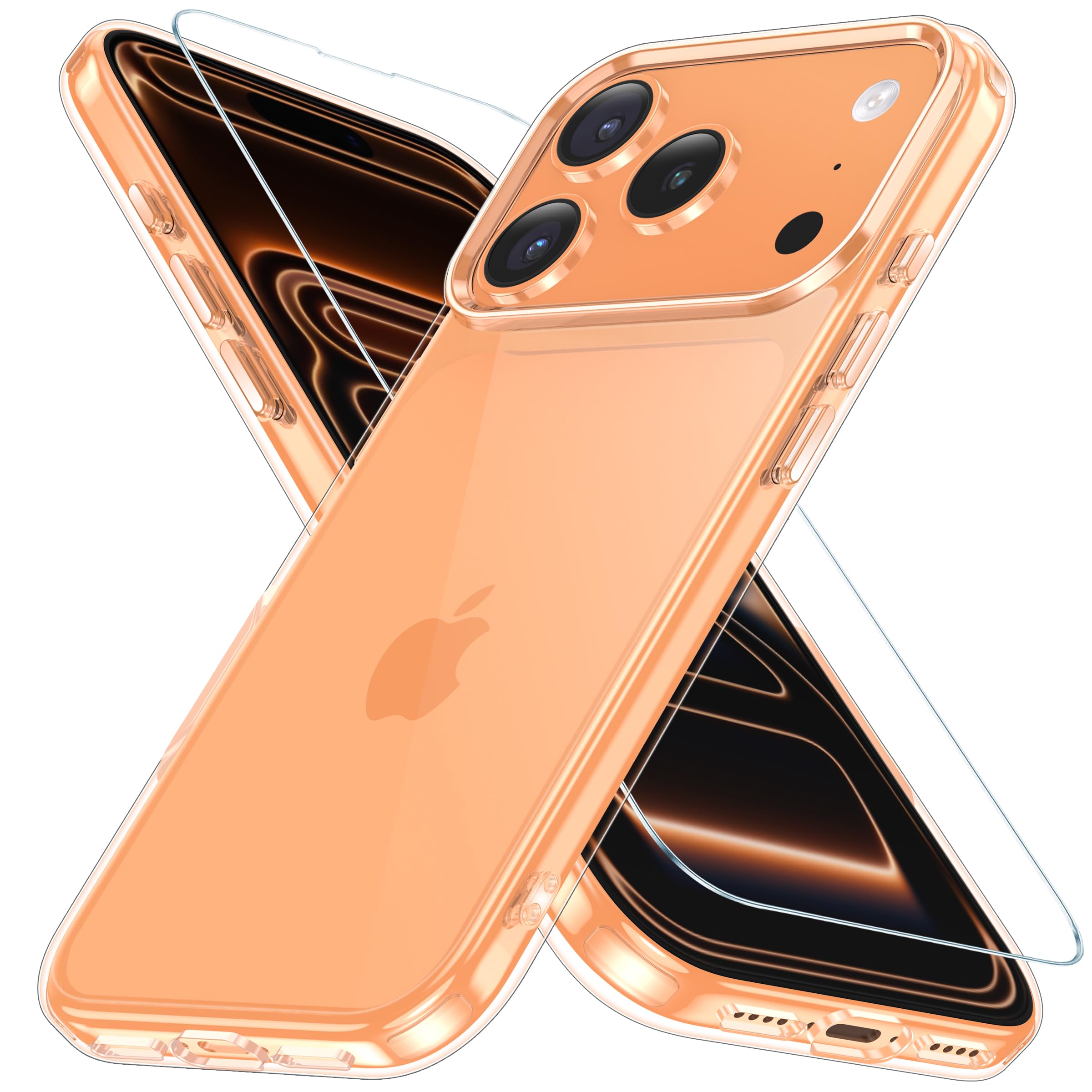 AXAG iPhone 17 Pro 用 ケース クリア ガラスフィルム付き ア…