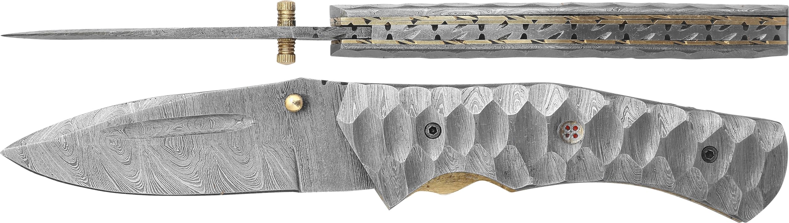 laguiole artisan Navaja de Damasco hecha a mano PERSIANA', cuchillo de damasco multicapa, dureza Rockwell 56-60, patrón único, mango negro Micarta (pequeño)