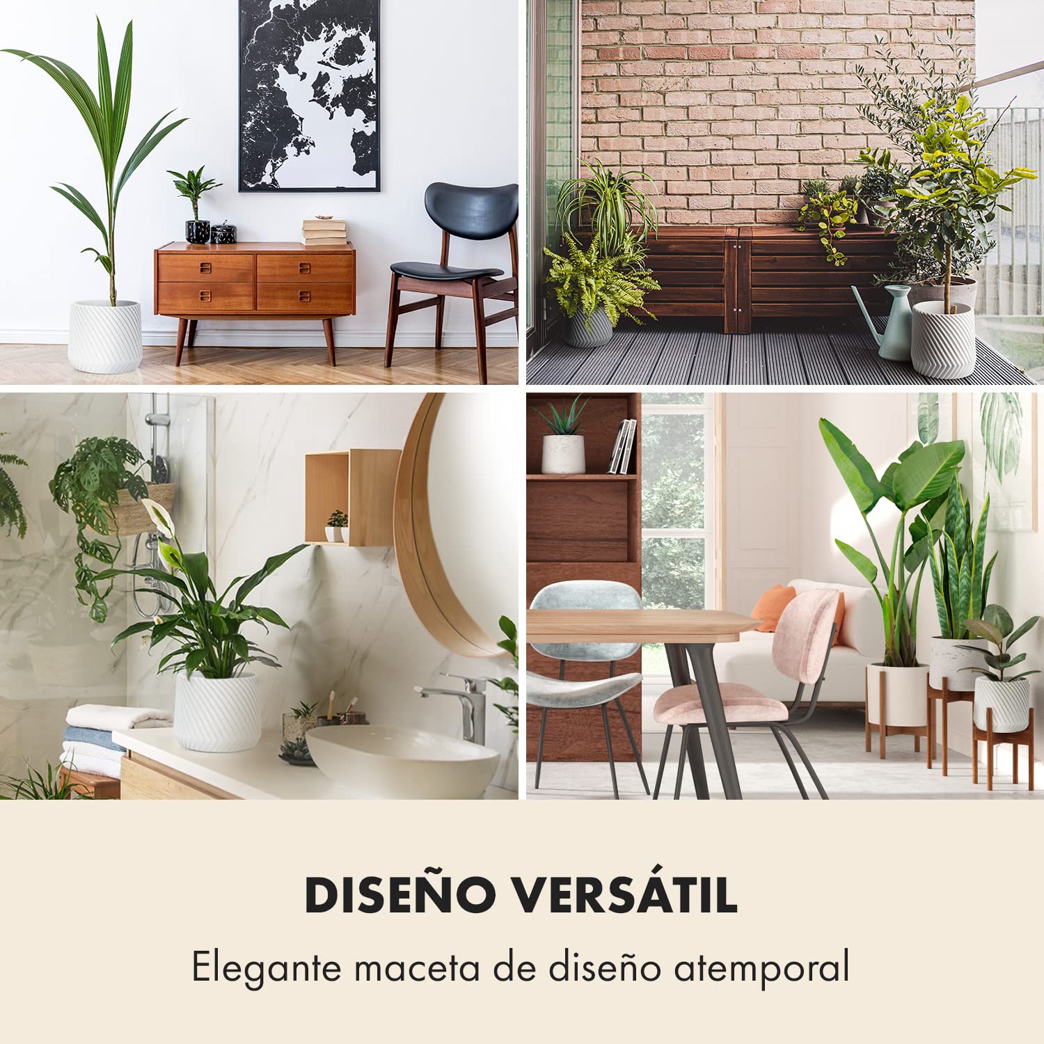 Fox & Fern Macetero, Maceteros Decorativos Interior, Macetas Exterior Grandes, Una Maceta Grande Plantas y Flores Resistente a Rayos UV y Heladas, Maceteros Exterior Tapón de Drenaje, Polystone