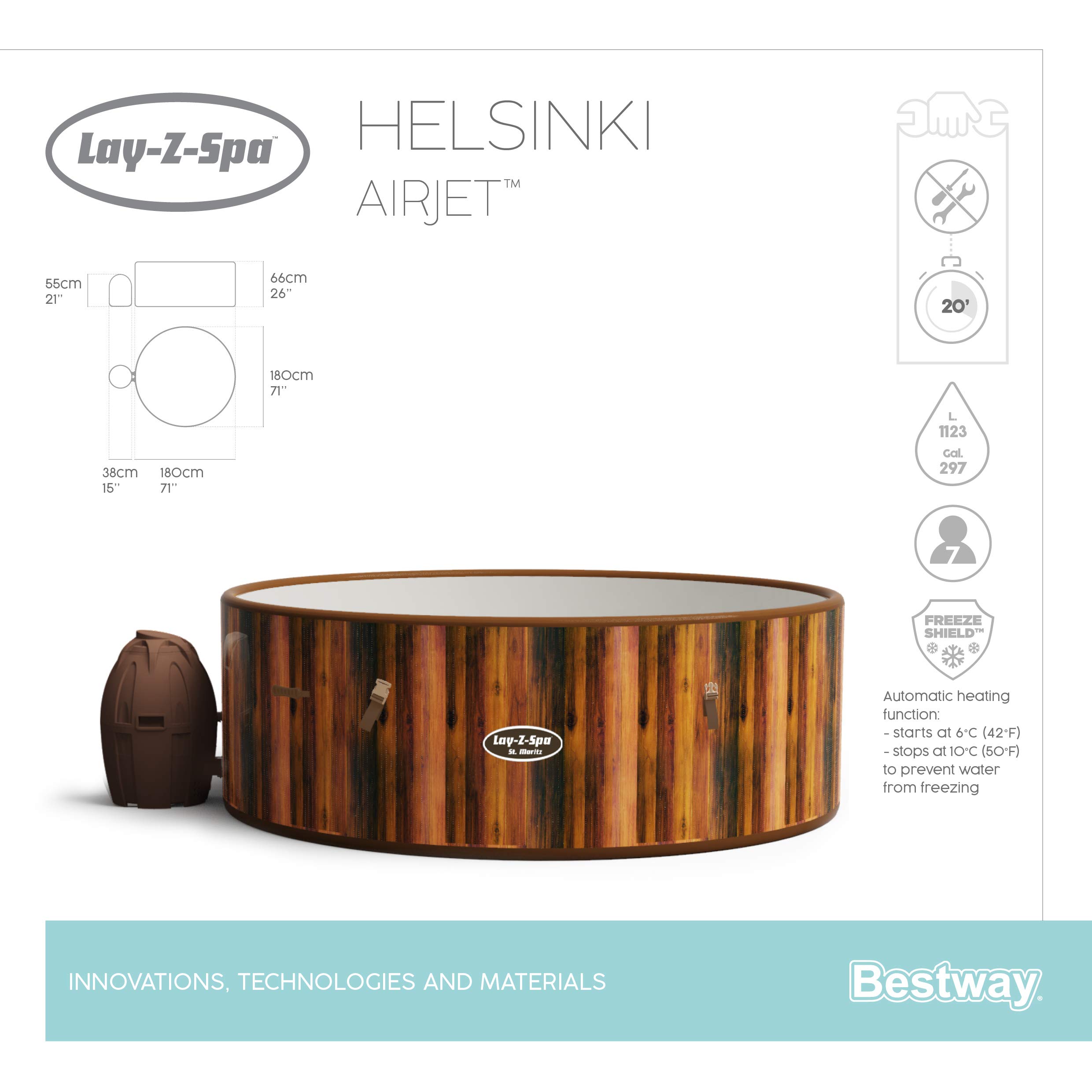 Bestway 54189 | Lay-Z-Spa - AirJet Helsinki - 5/7 adulti