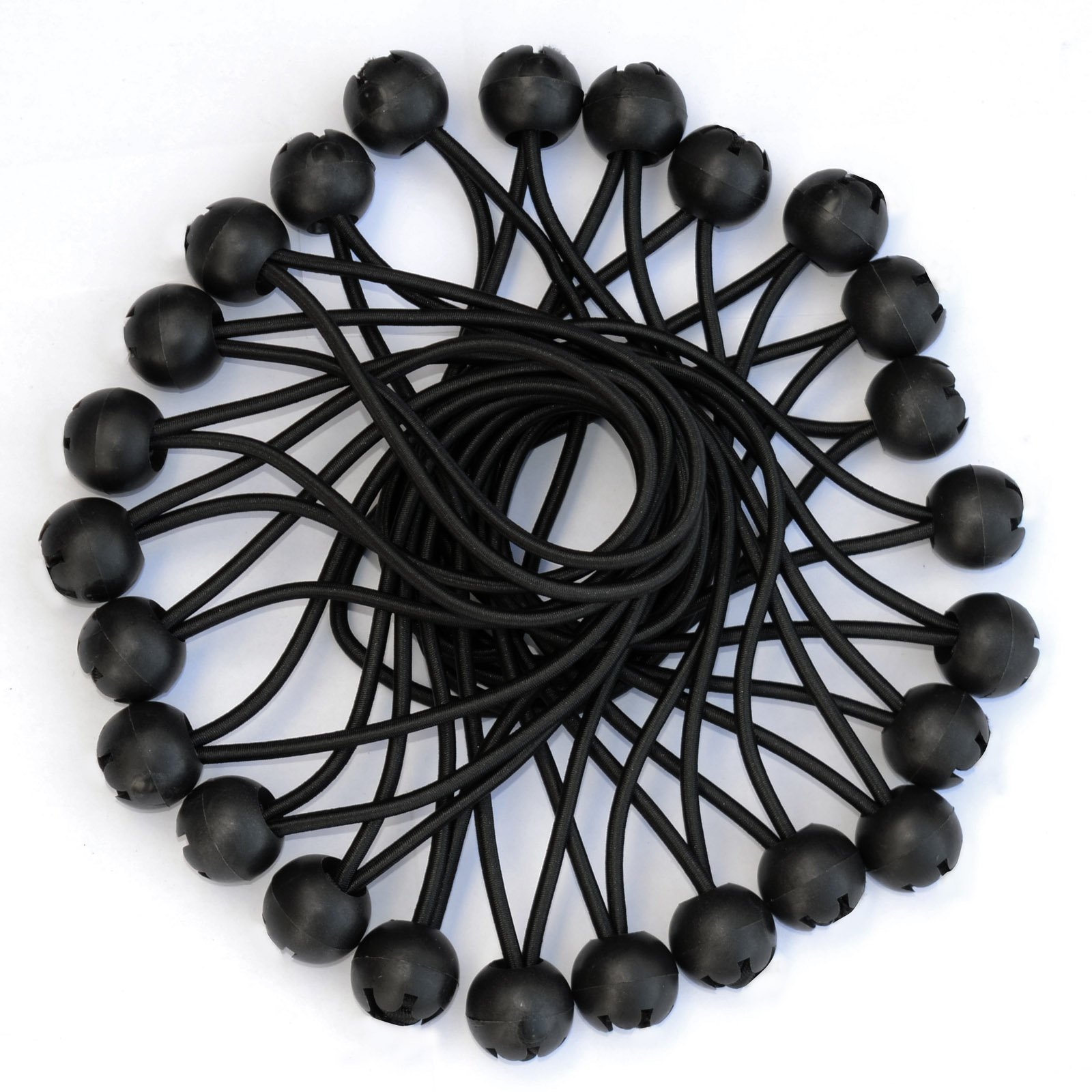 BenefitUSA 6 "negro – cordones elásticos con bola bungee cord Tarp Carpa Tie Downs pulpo toldo Gazebo straps-100pcs