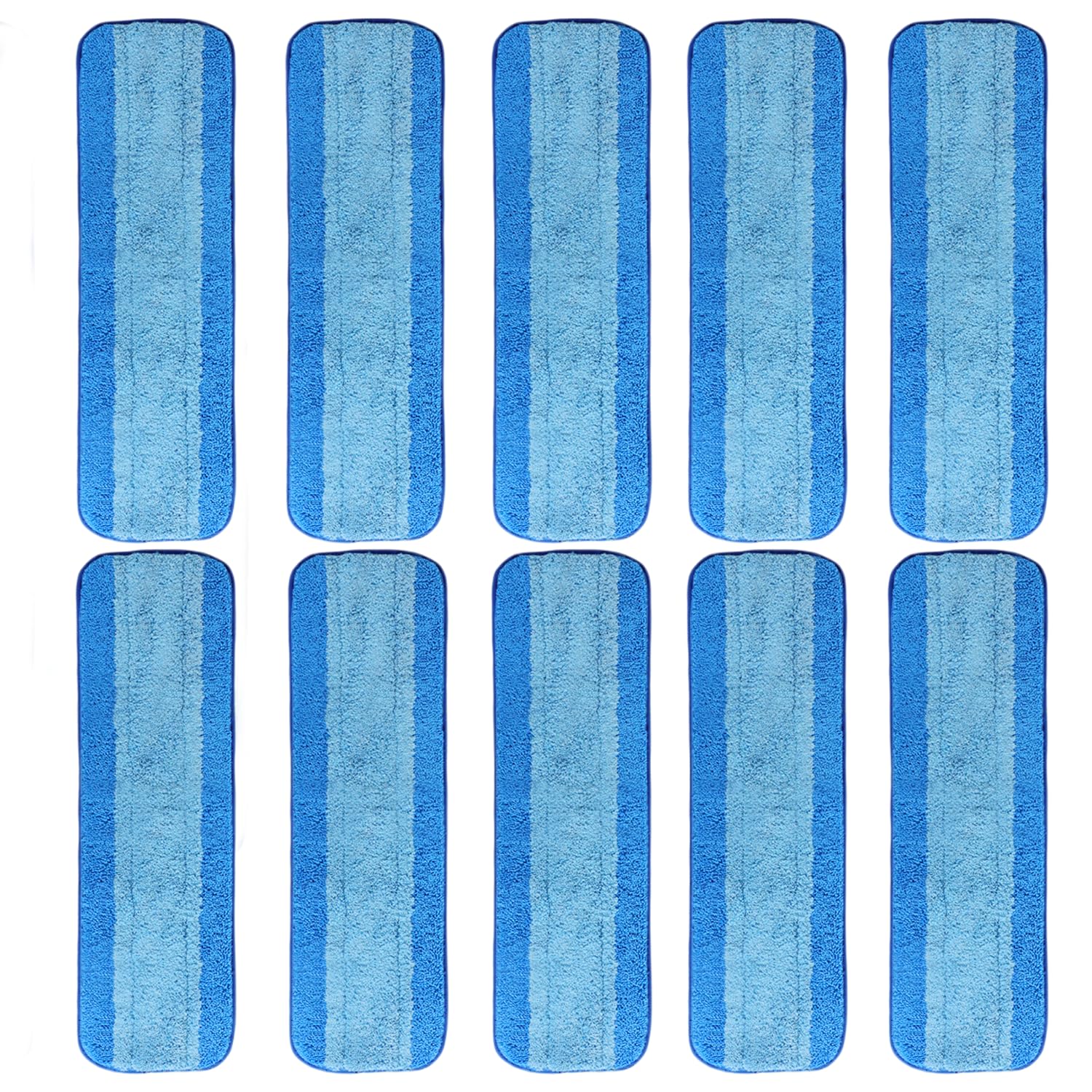 Paquete de 10 almohadillas de limpieza de microfibra para mopa Bona, almohadillas de microfibra reutilizables para fregona de 18 pulgadas, almohadillas de repuesto para pisos de madera y