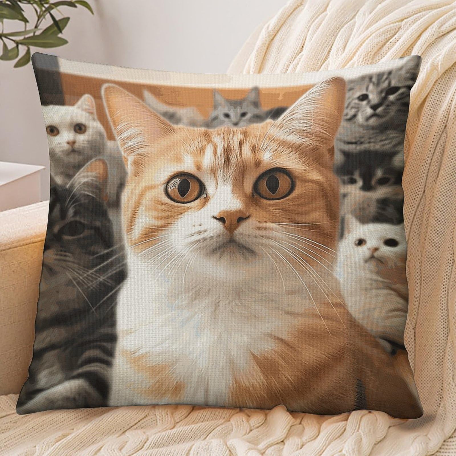 Fekiloot Style Funny Pet Cat Pillowcase Pillow Sham Pillow Case